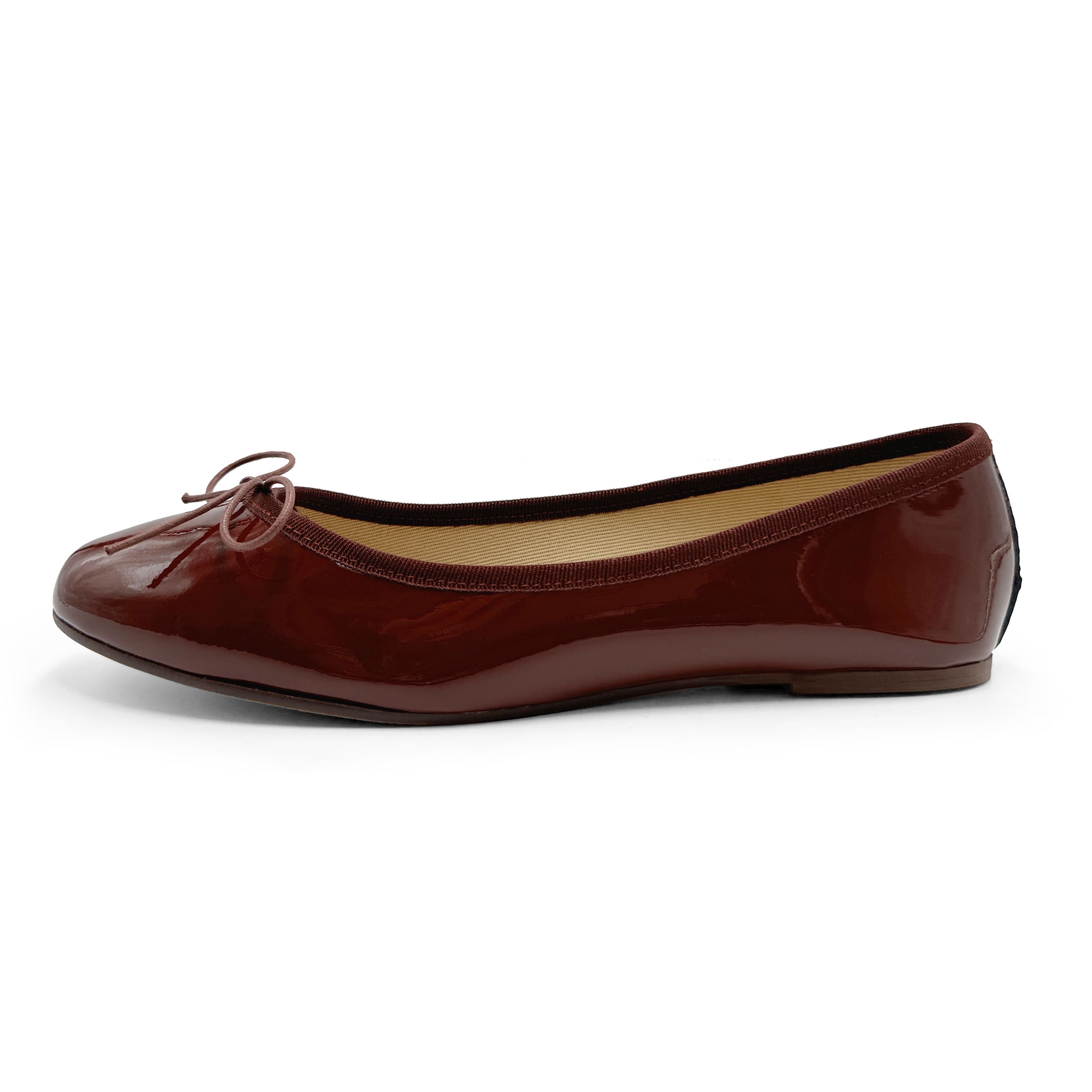 Burgundy patent leather ballet flats