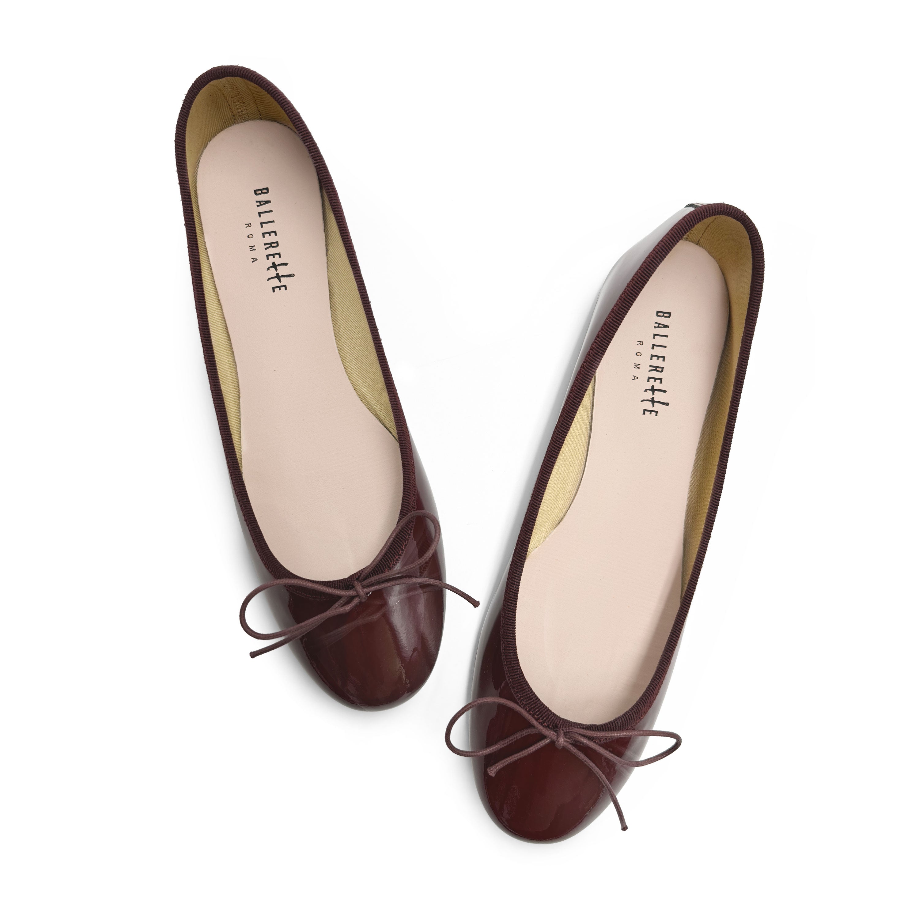 Burgundy patent leather ballet flats