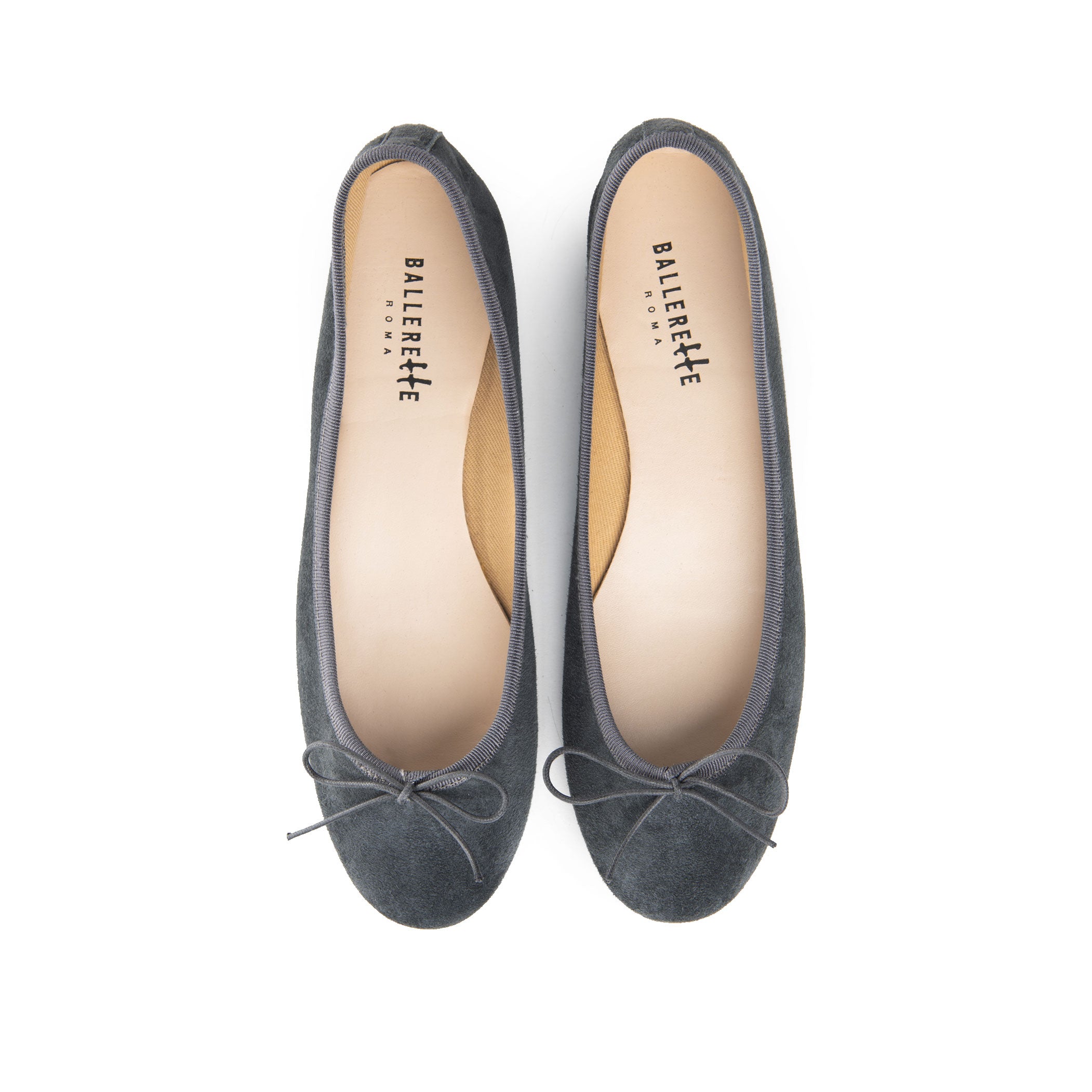 Dark gray suede ballet flats