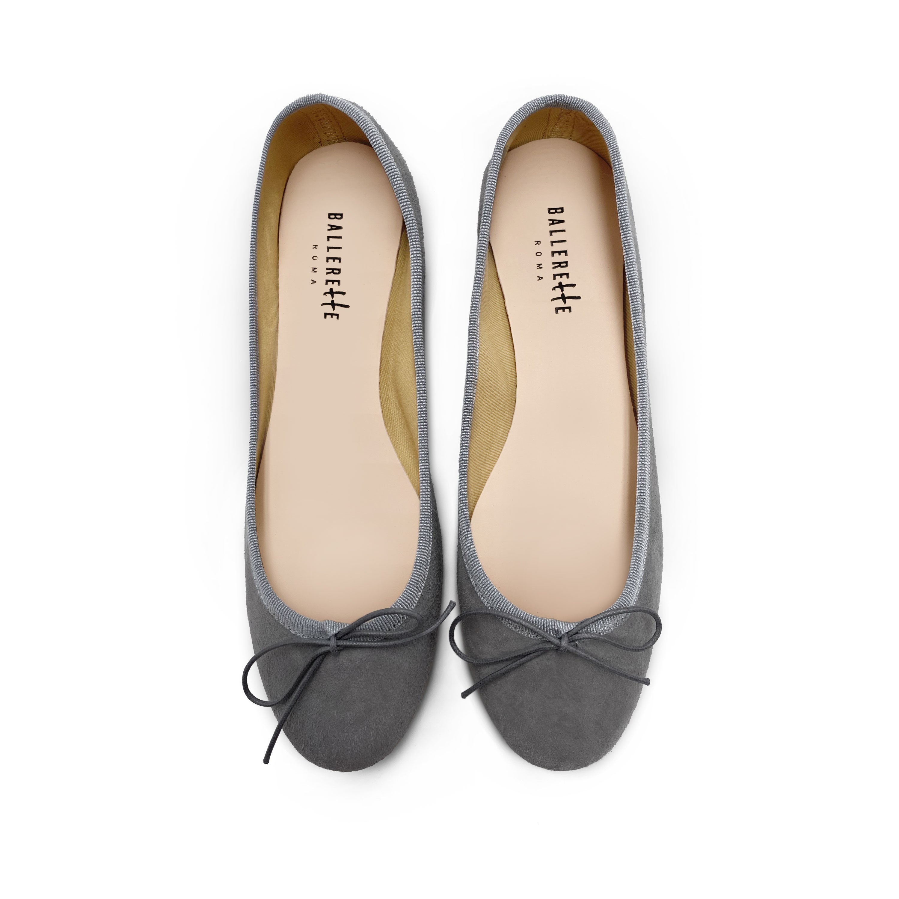 Dark gray suede ballet flats