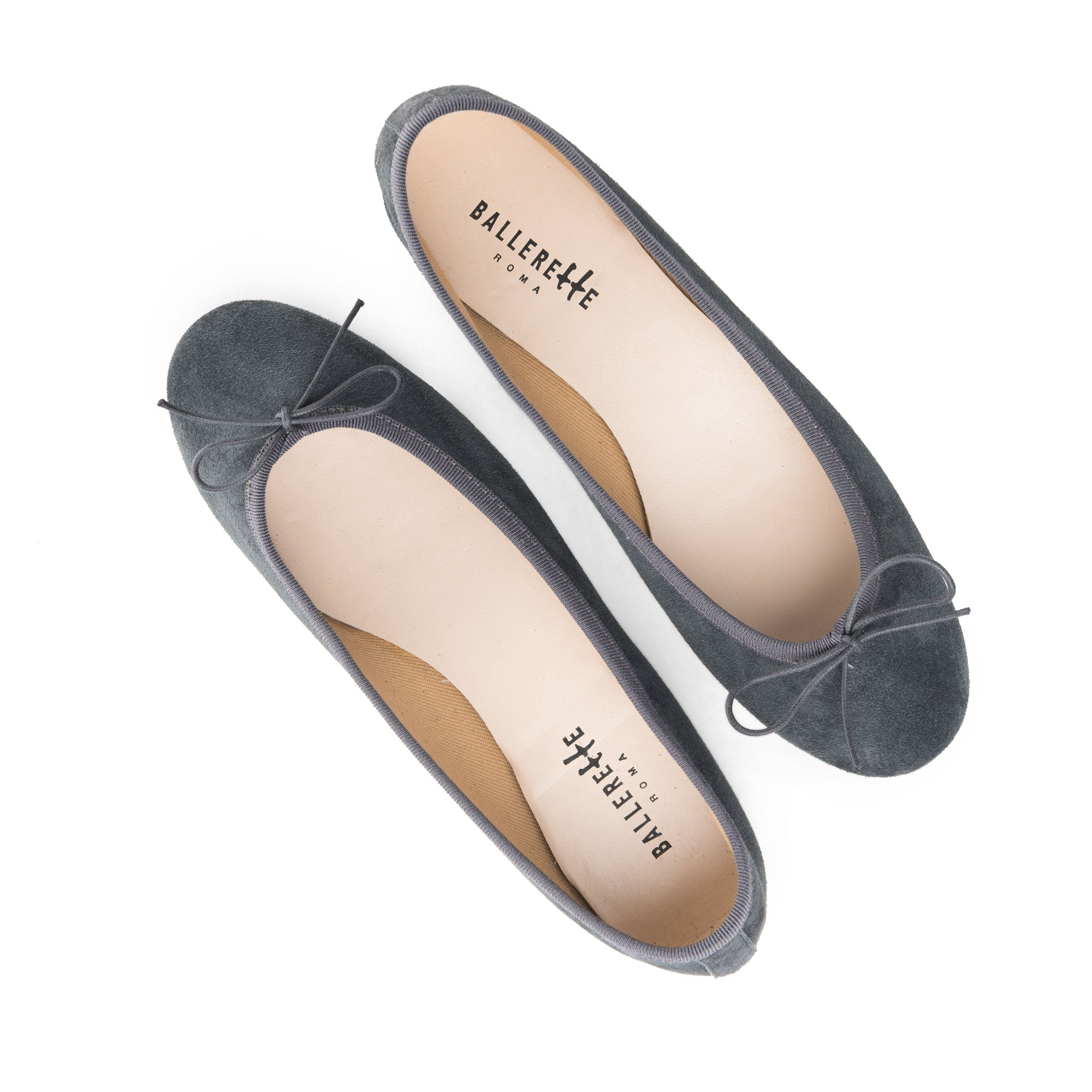 Dark gray suede ballet flats