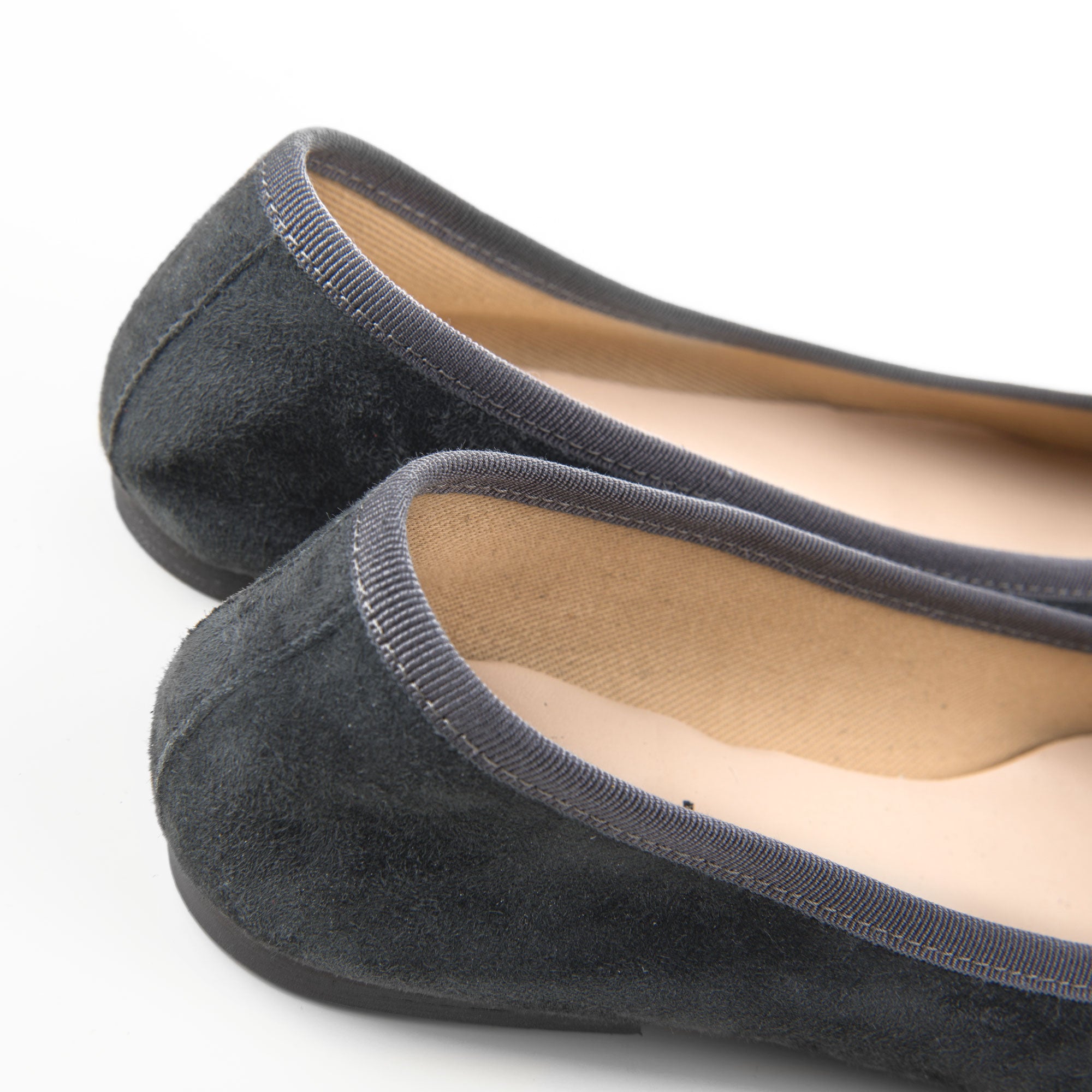 Dark gray suede ballet flats