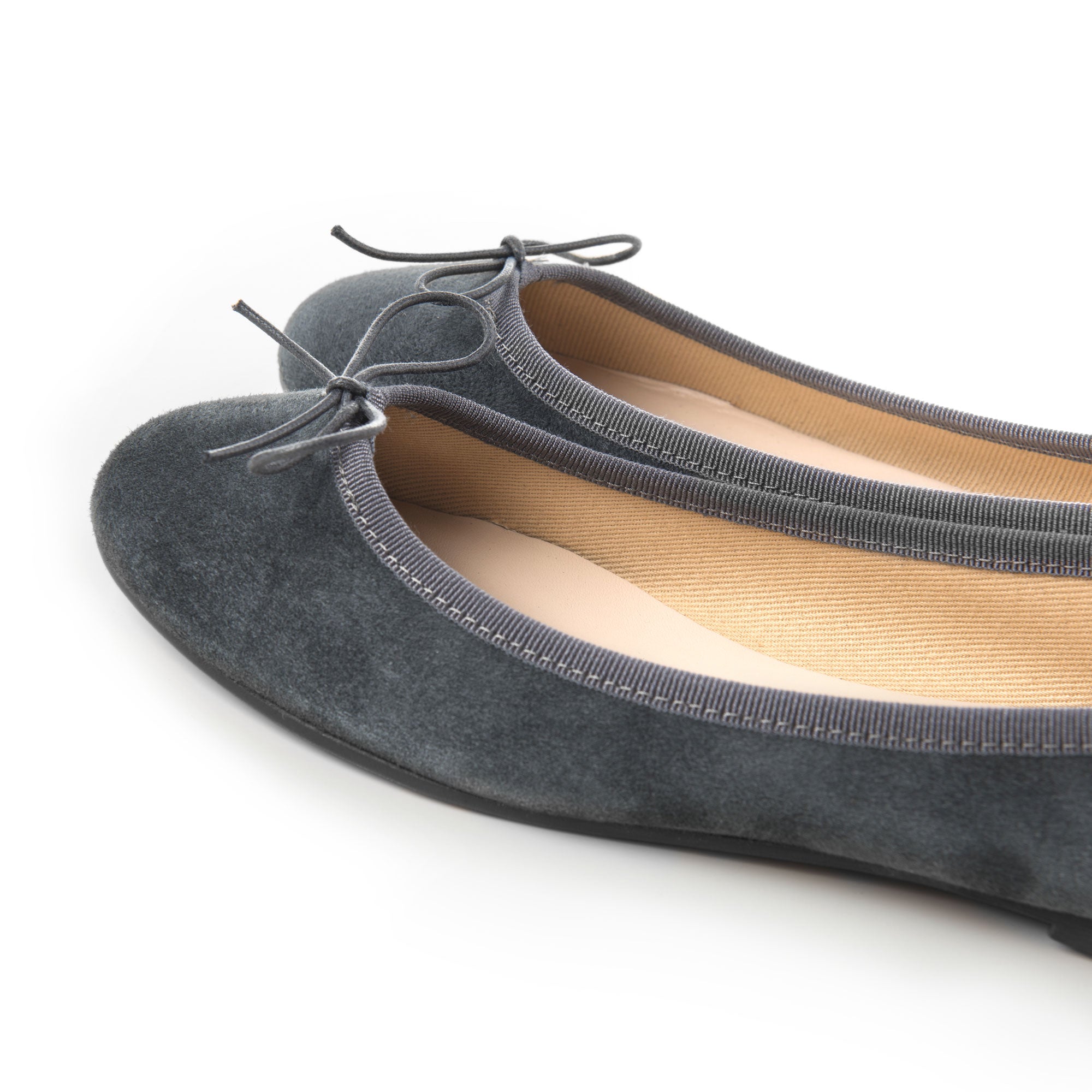 Dark gray suede ballet flats