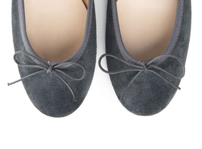 Dark gray suede ballet flats