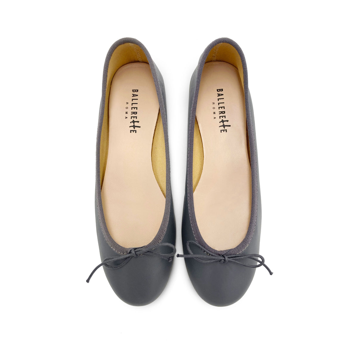 dark grey dress shoes womens Dark grey leather ballet flats