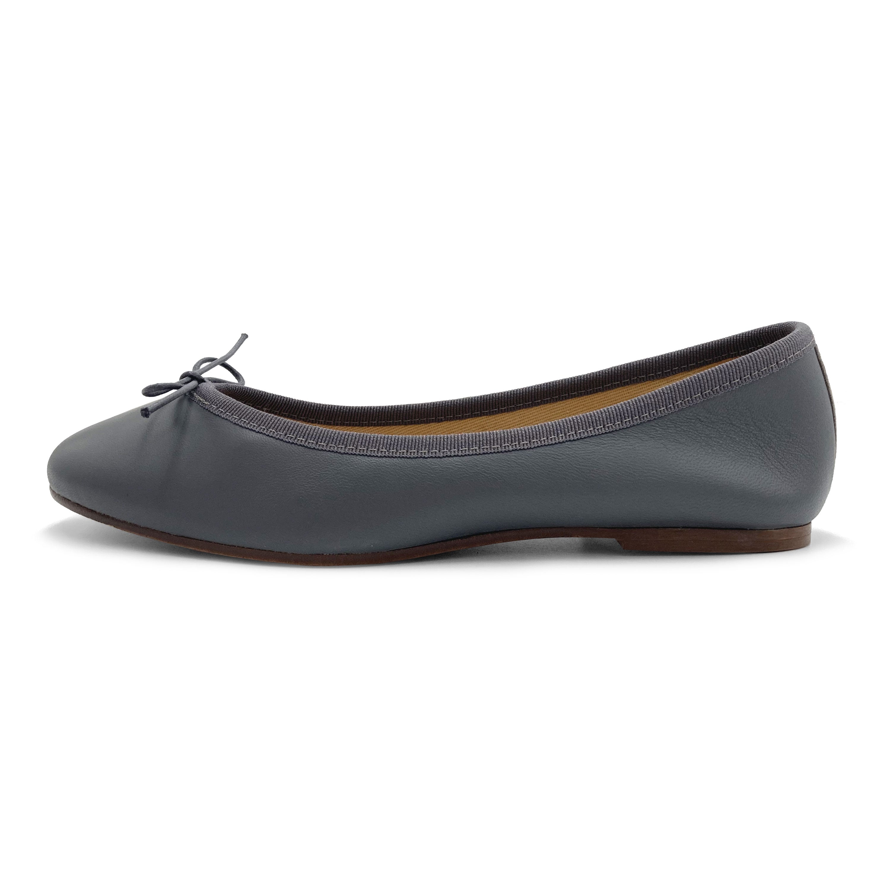 dark grey womens dress shoes Dark grey leather ballet flats