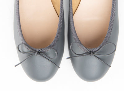 Dark grey leather ballet flats