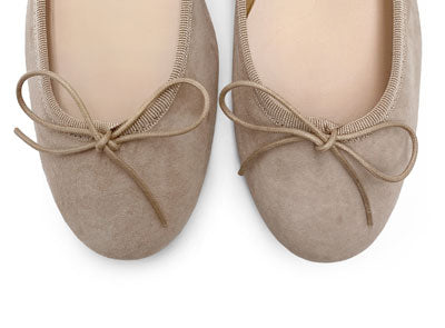 Dove gray suede ballet flats