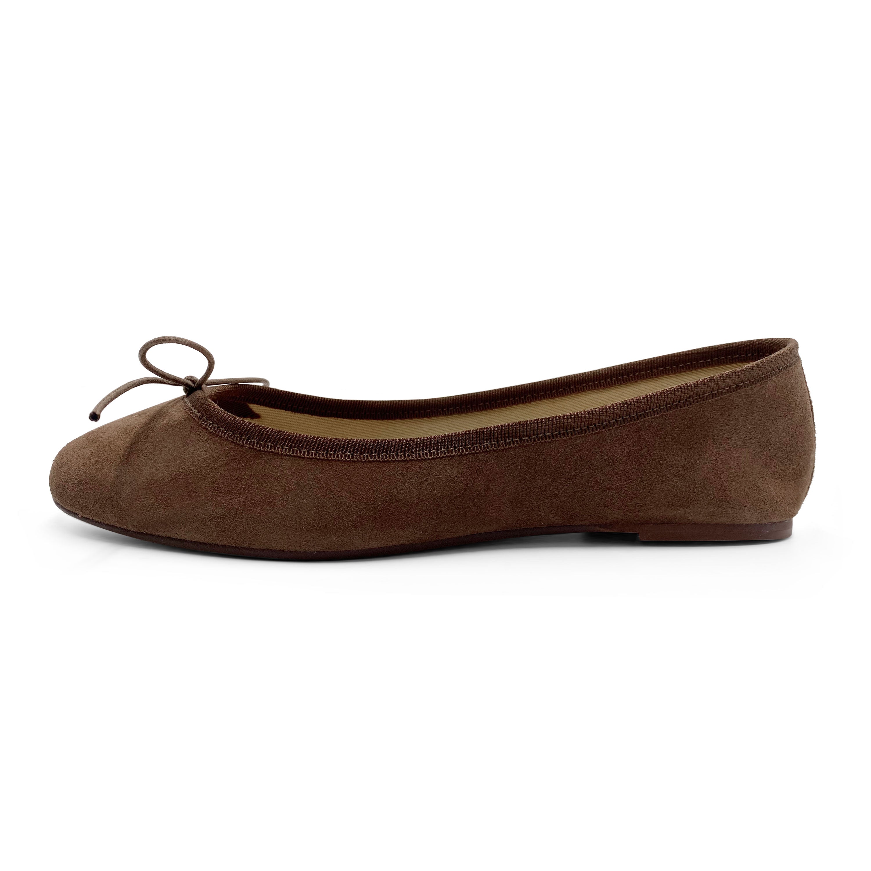 Dark brown suede ballet flats