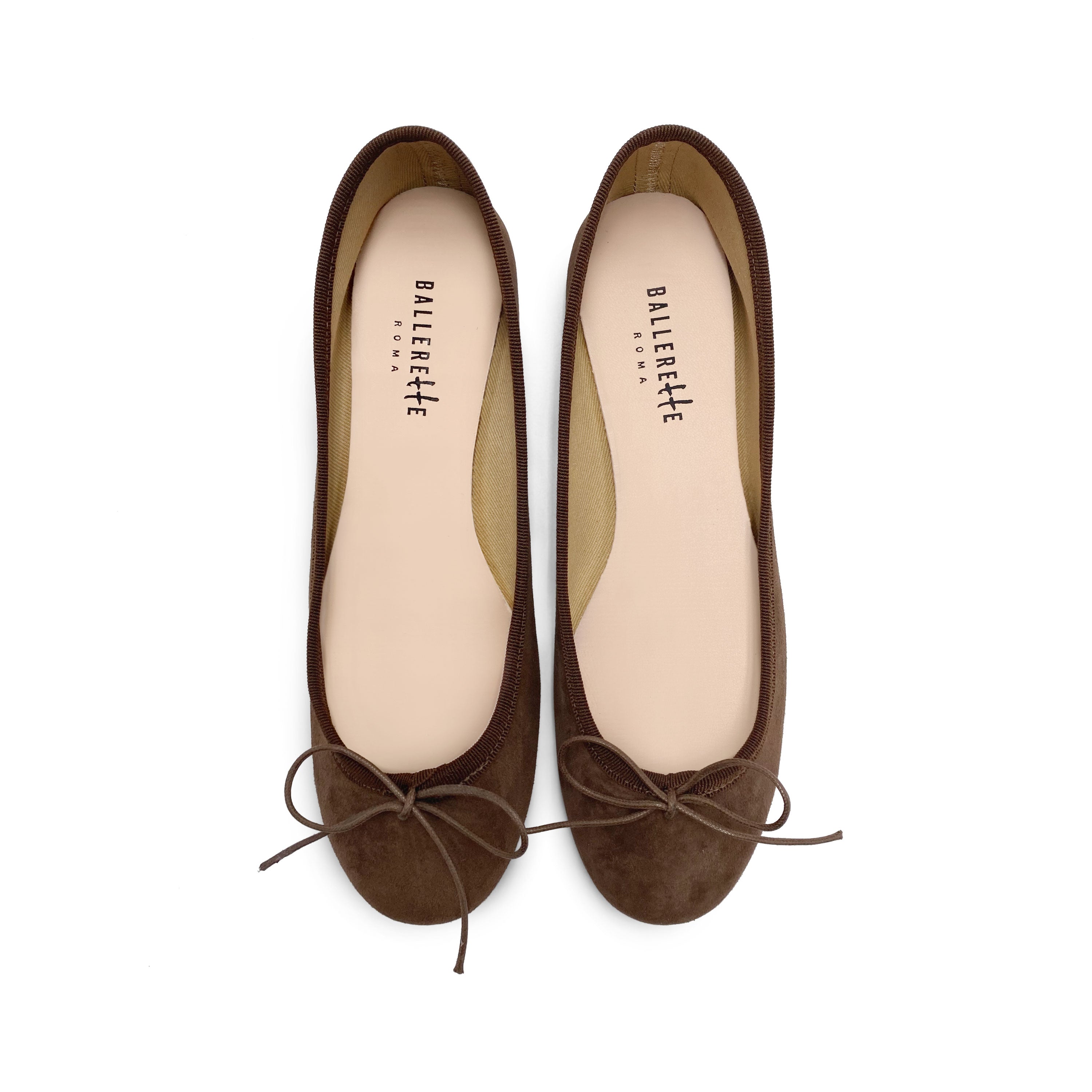 Dark brown suede ballet flats