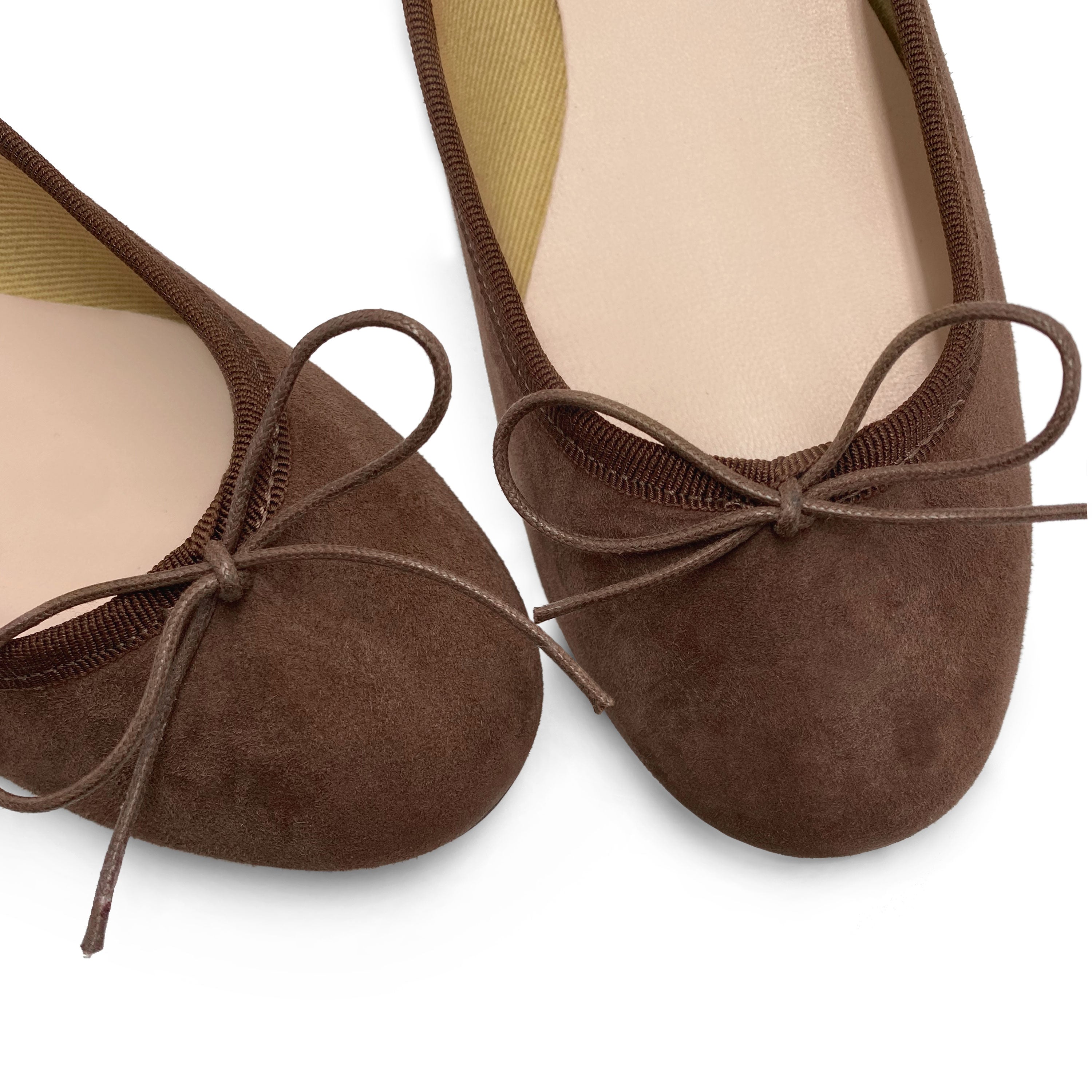 Dark brown suede ballet flats