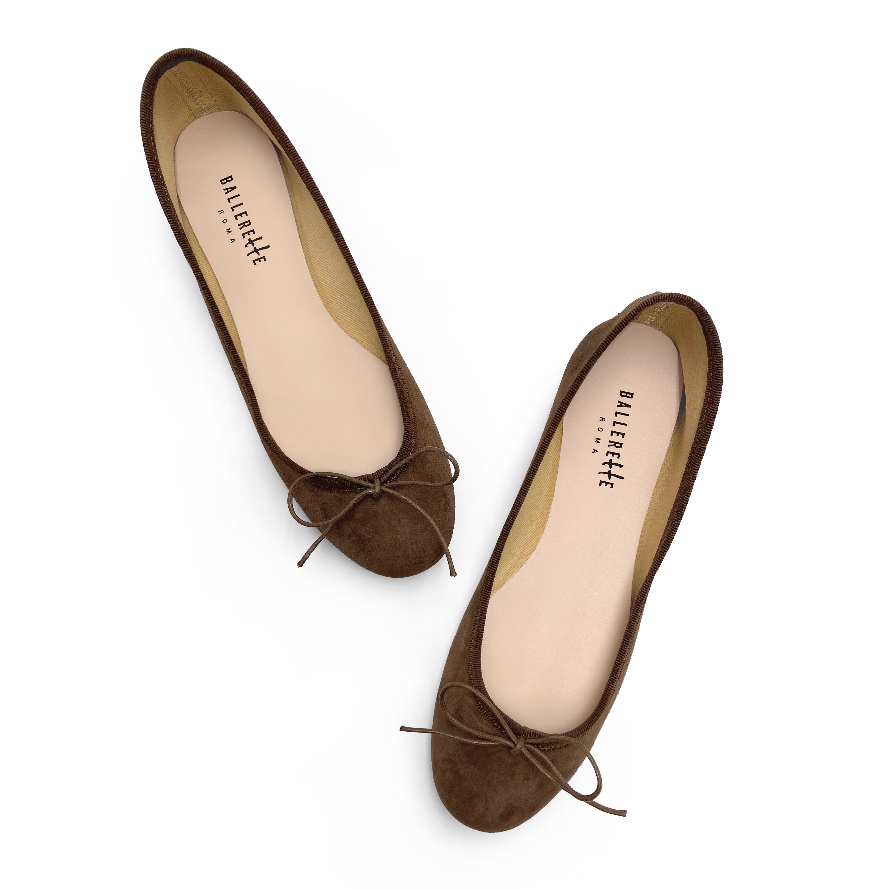 Dark brown suede ballet flats