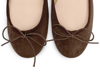 Dark brown suede ballet flats