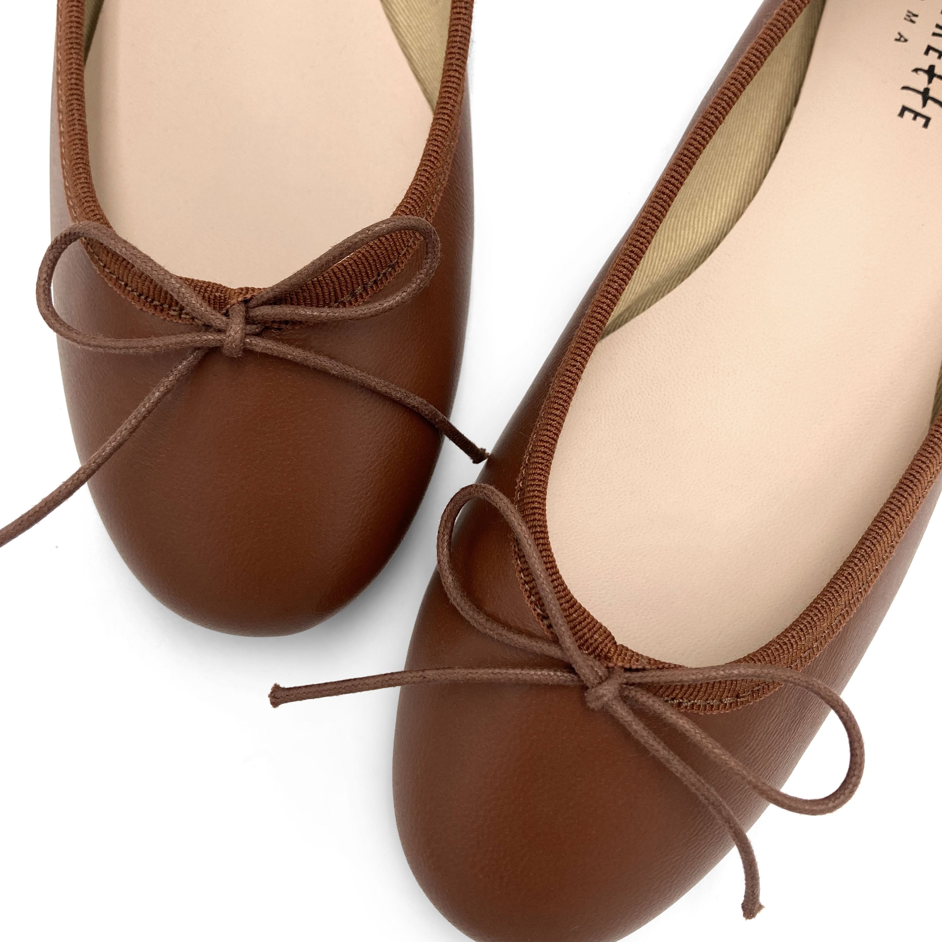 Chocolate Brown Leather Ballet Flats