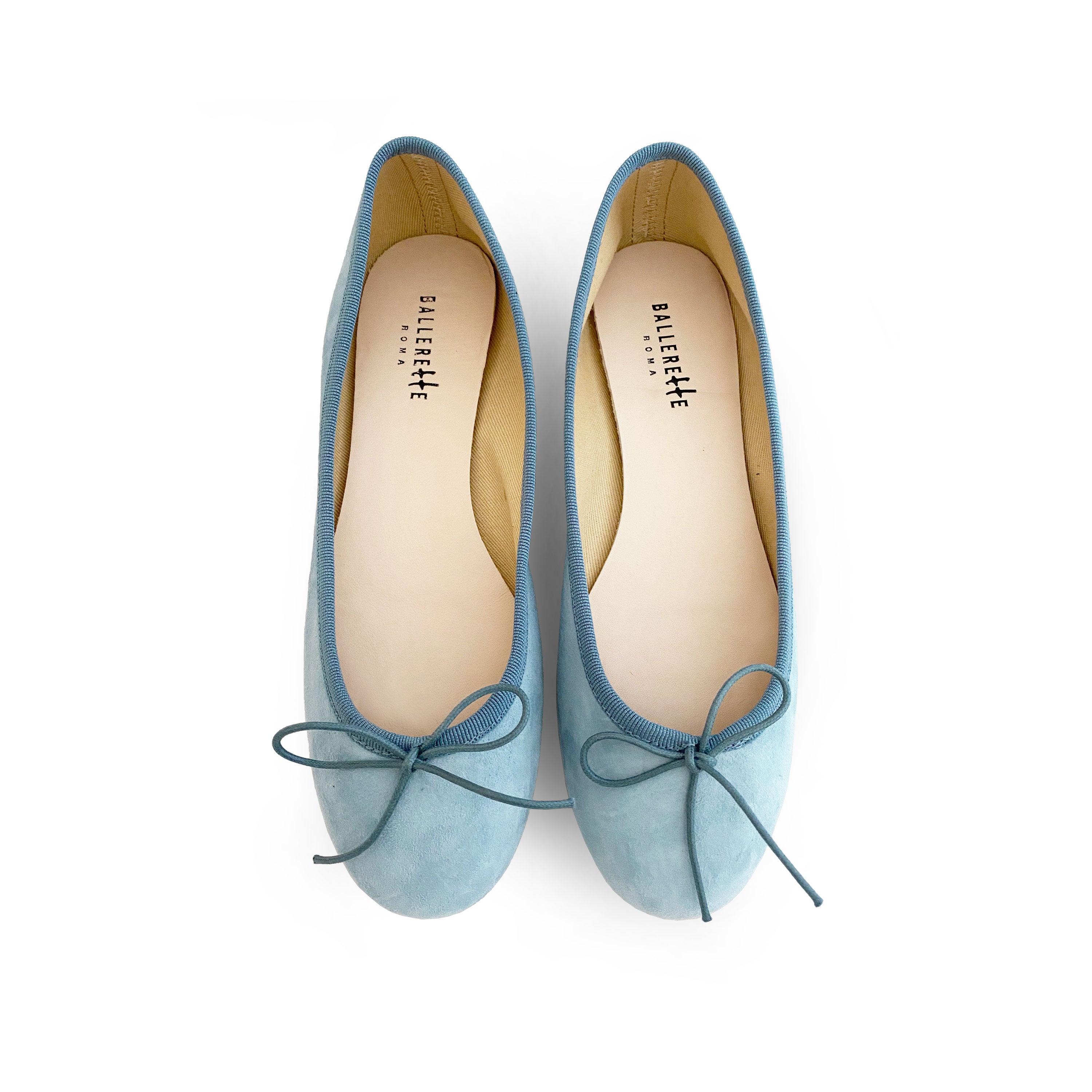 Powder blue color suede ballet flats