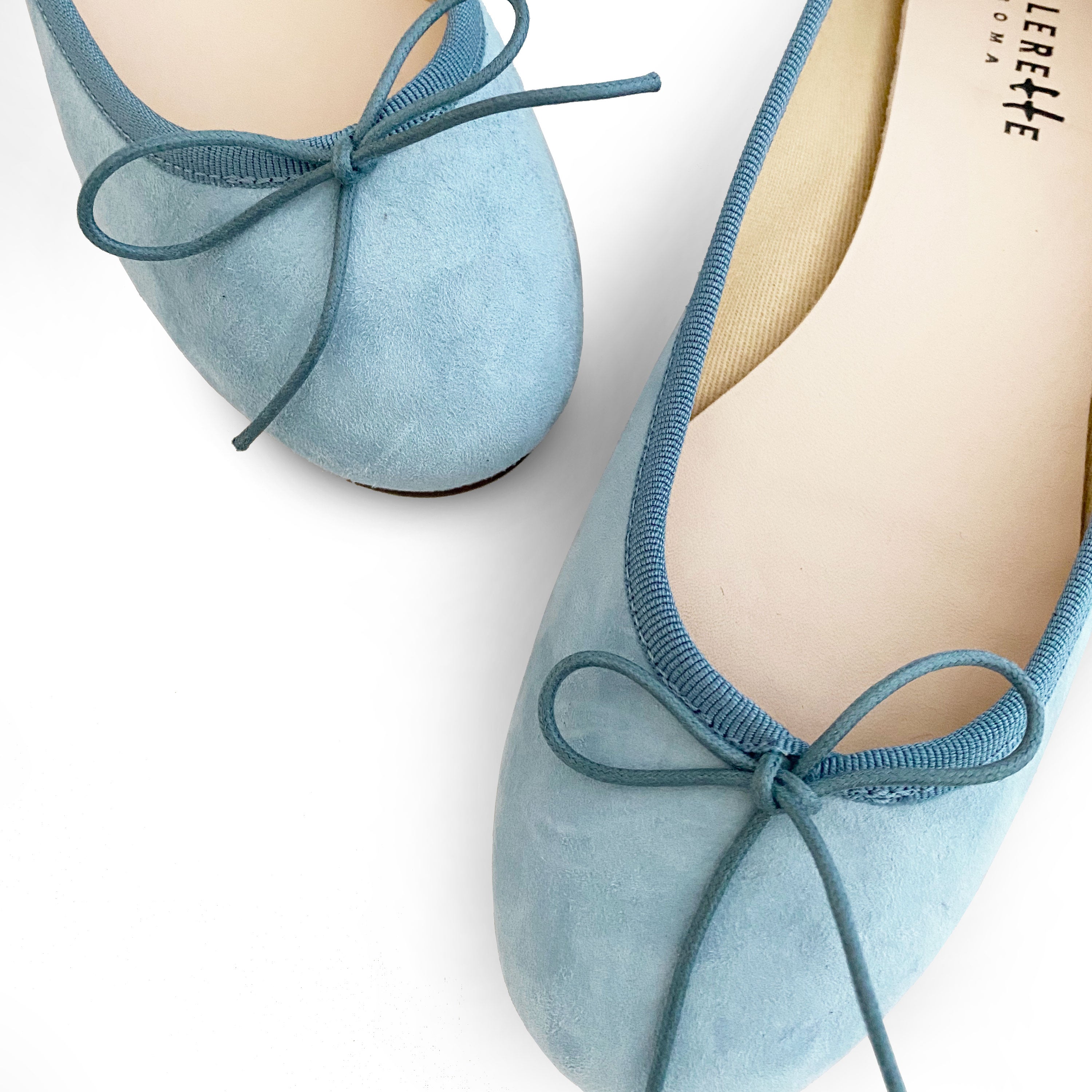 Powder blue color suede ballet flats