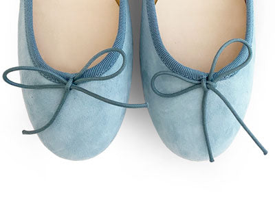 Powder blue color suede ballet flats