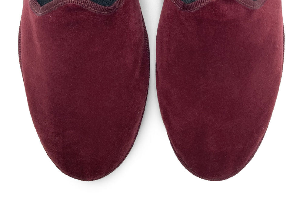 Friulane Burgundy Velvet Slippers