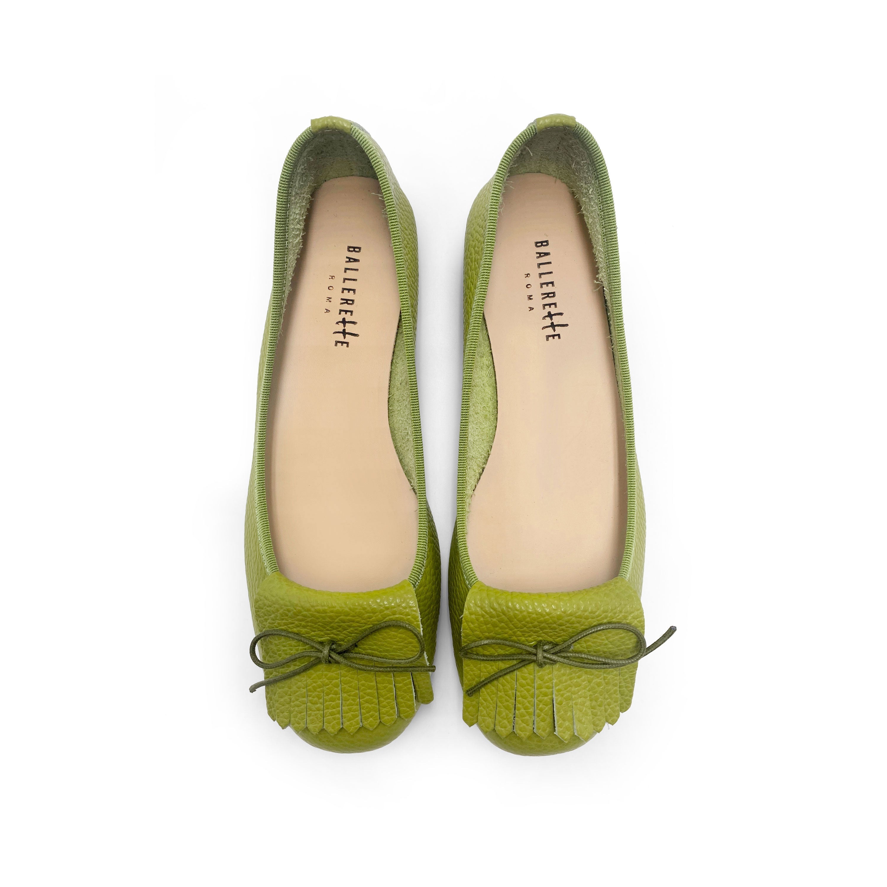 Olive Green Leather Moccasins with Fringes