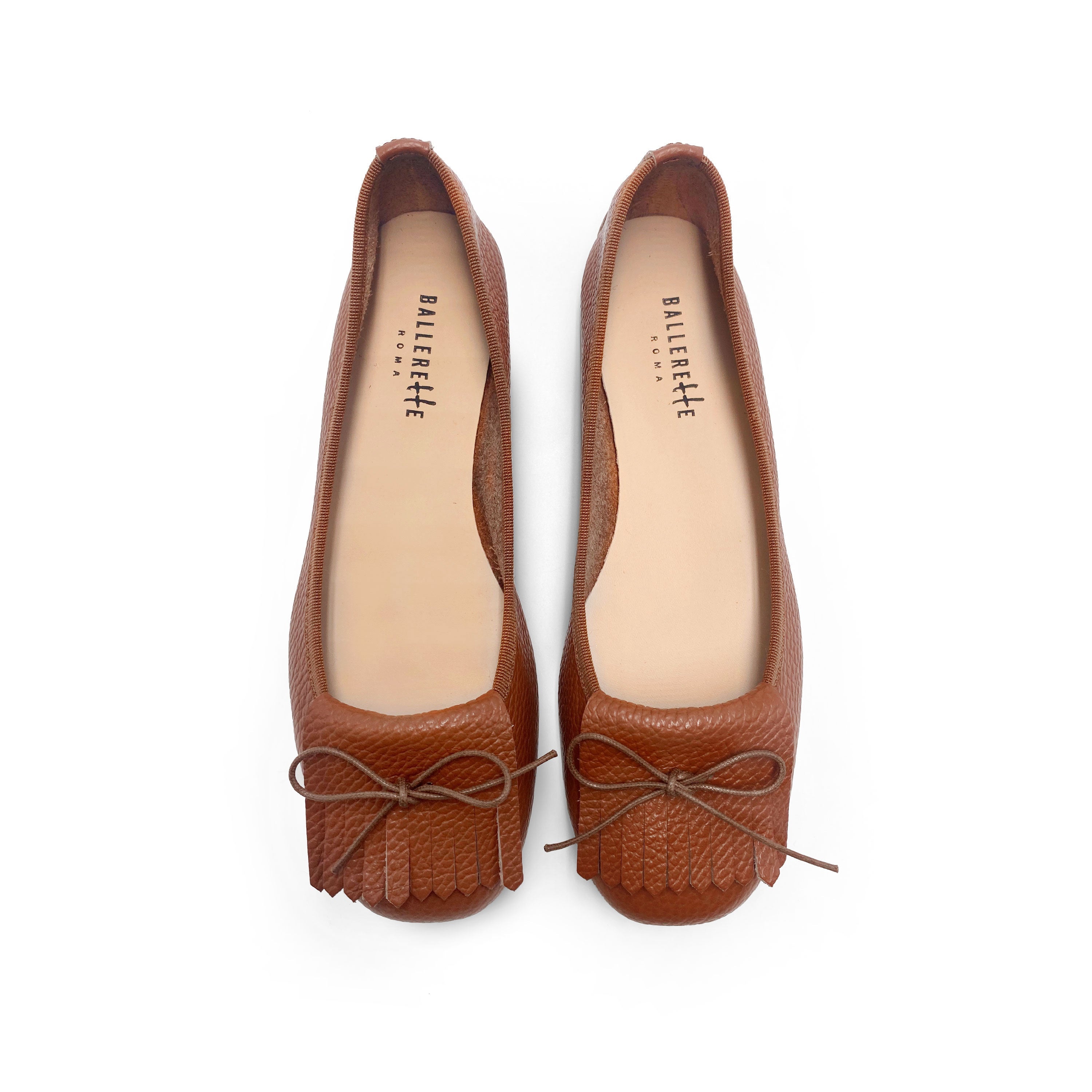 Brick Brown Leather Moccasins with Fringes