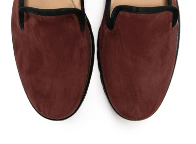 Brown suede platform women moccasins