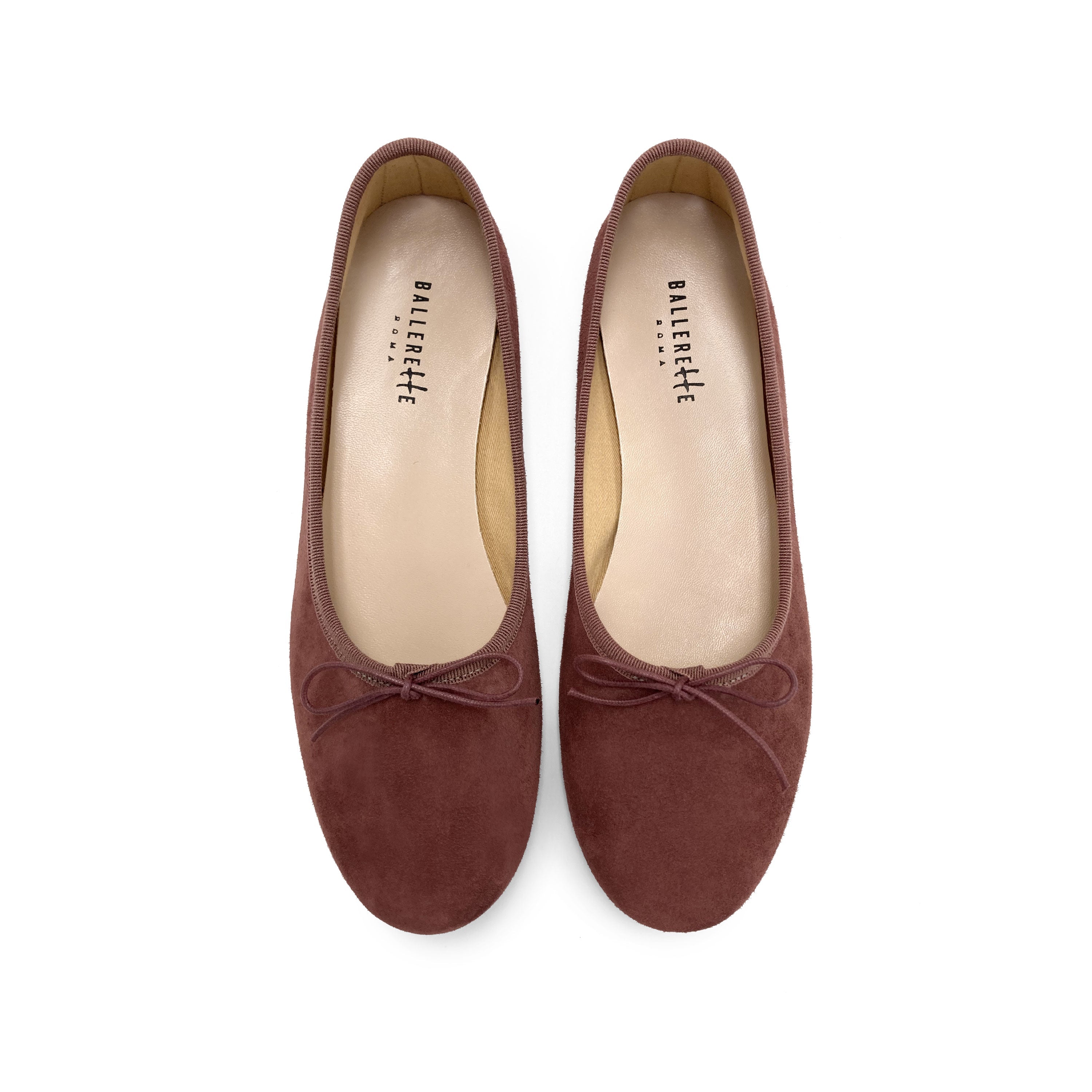 Wine purple suede "glove shoes" ballet flats