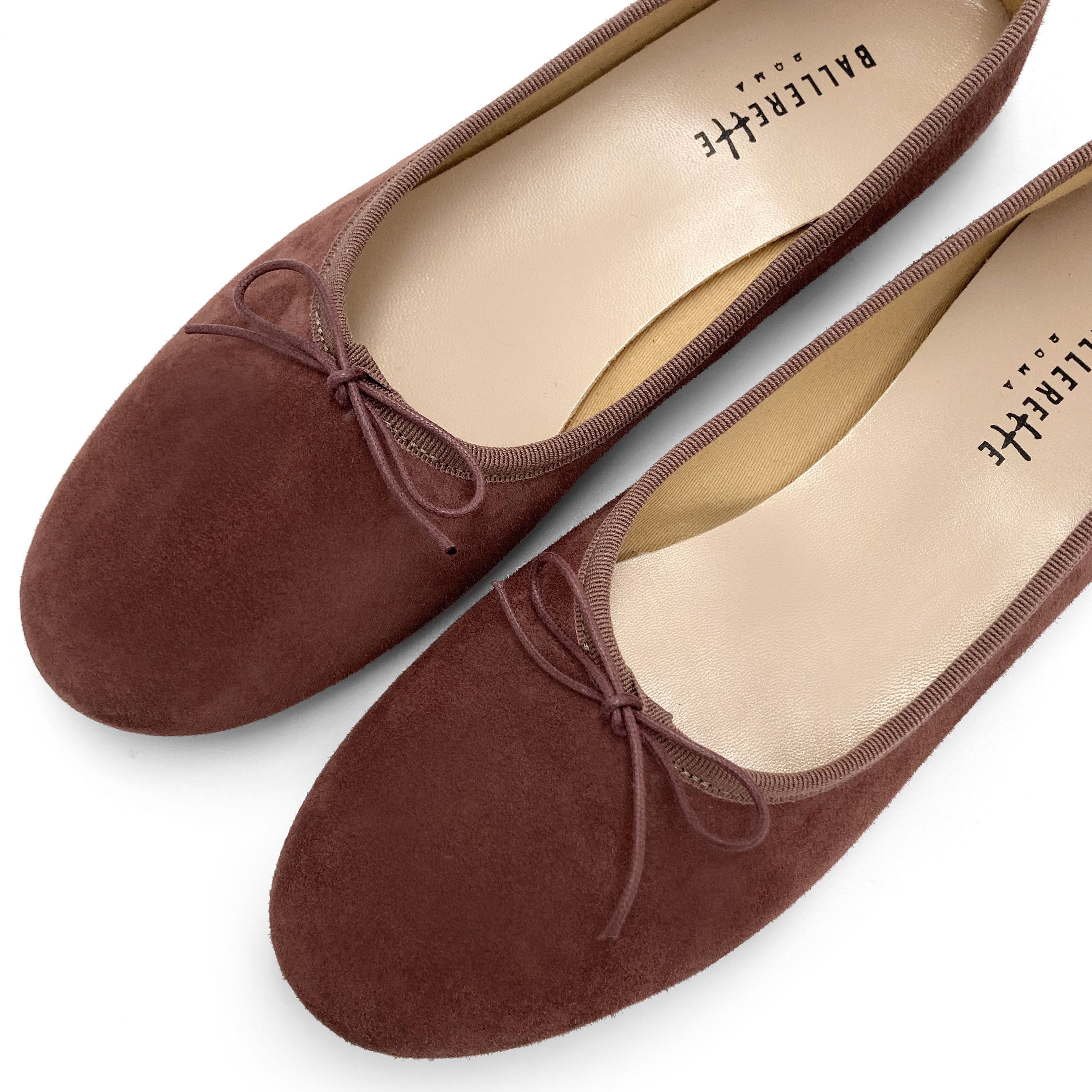 Wine purple suede "glove shoes" ballet flats