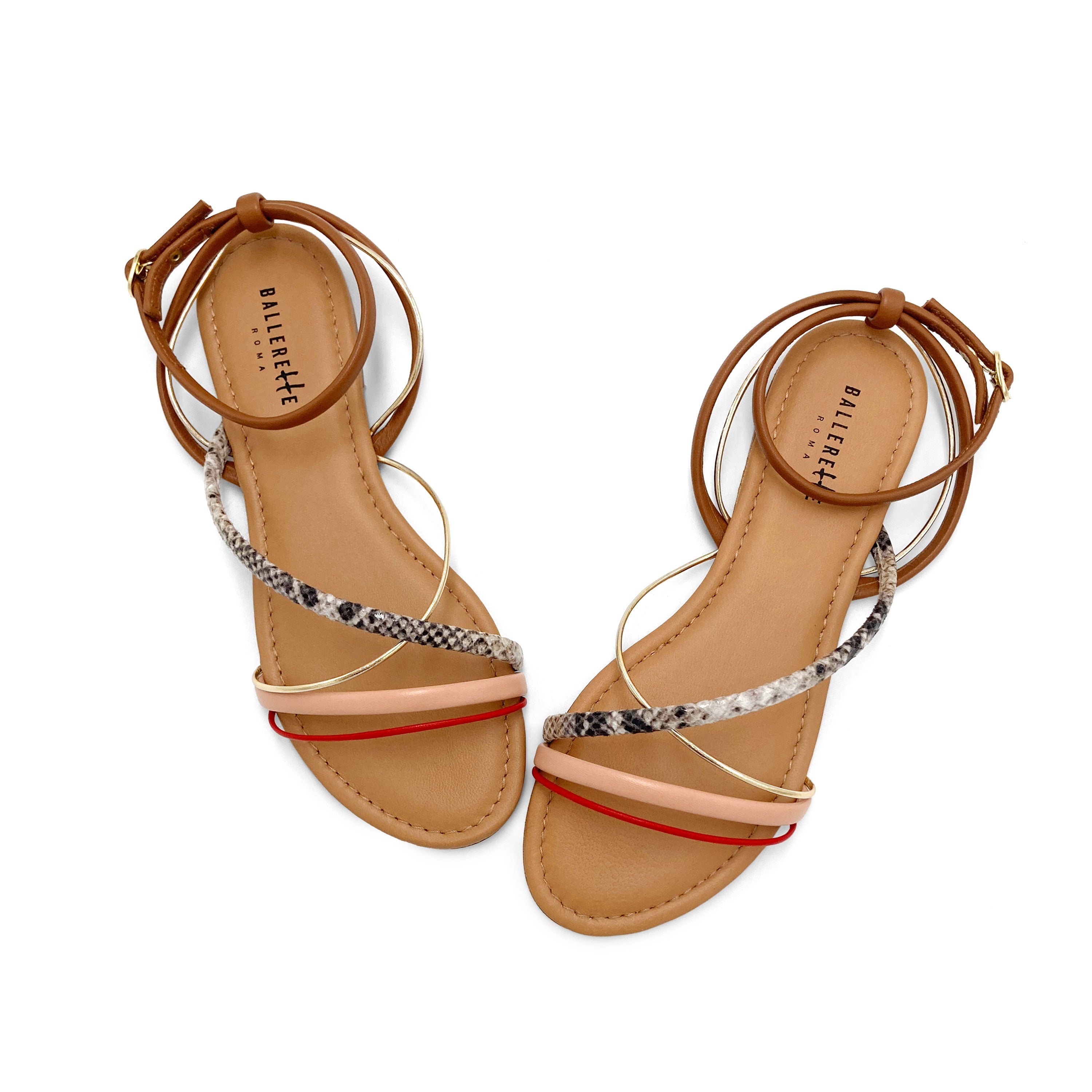 Multicolor woven leather women's sandals