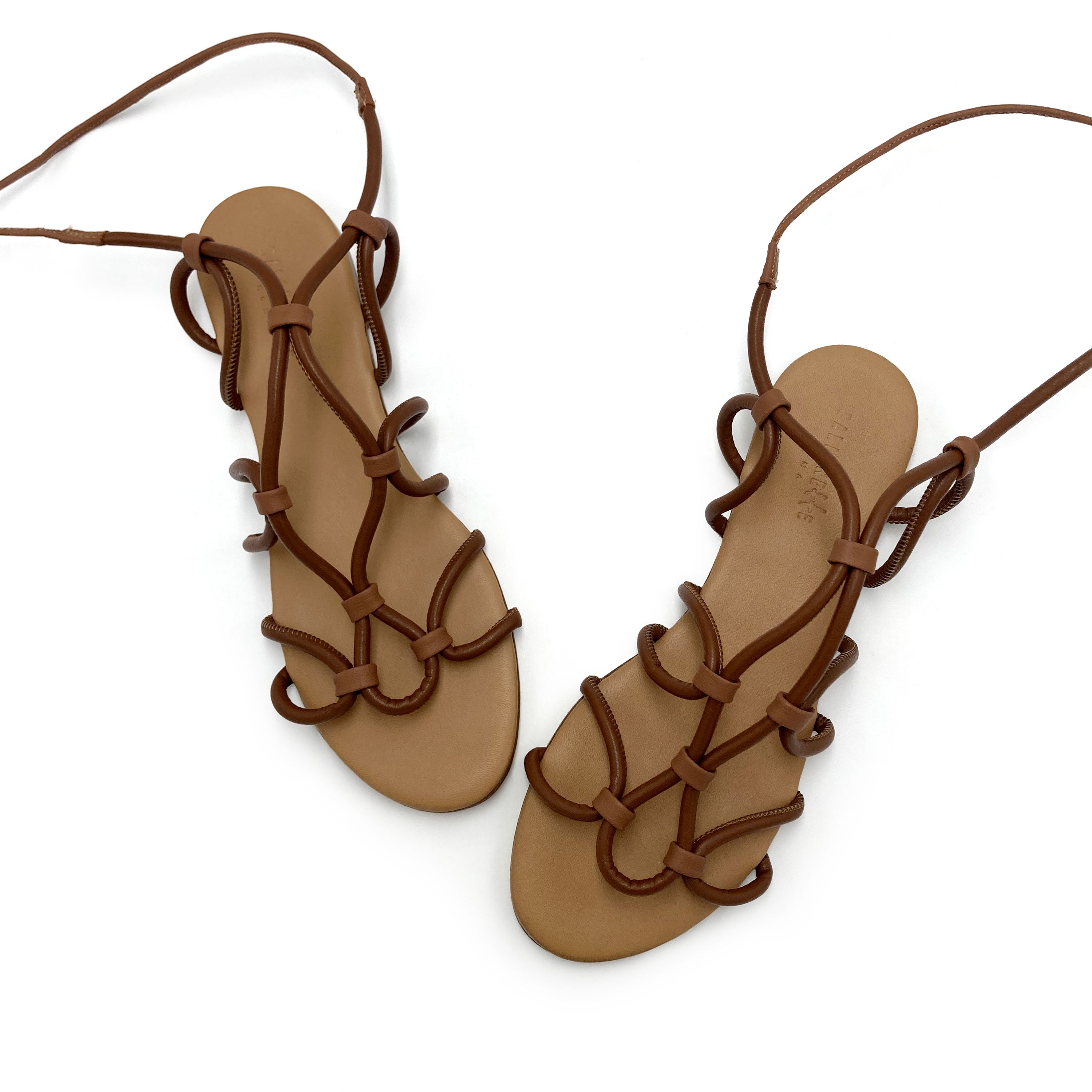 Brown leather lace up Gladiator sandals