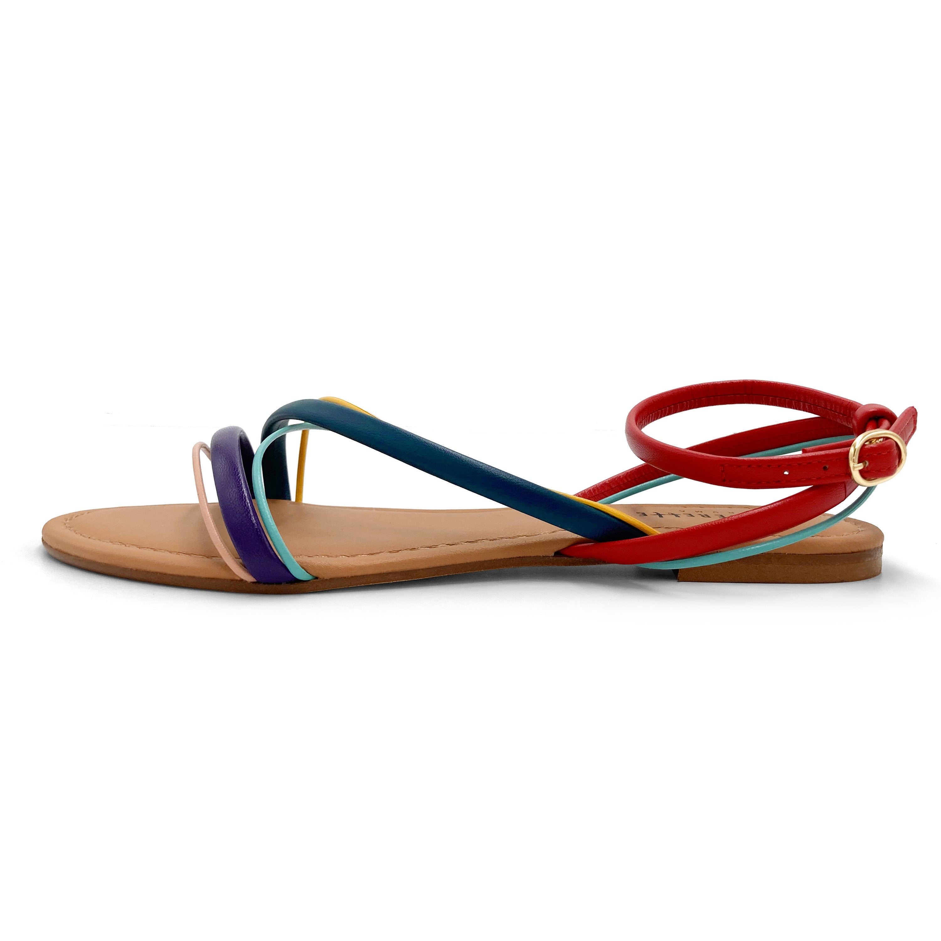 Colorful woven leather women's sandals