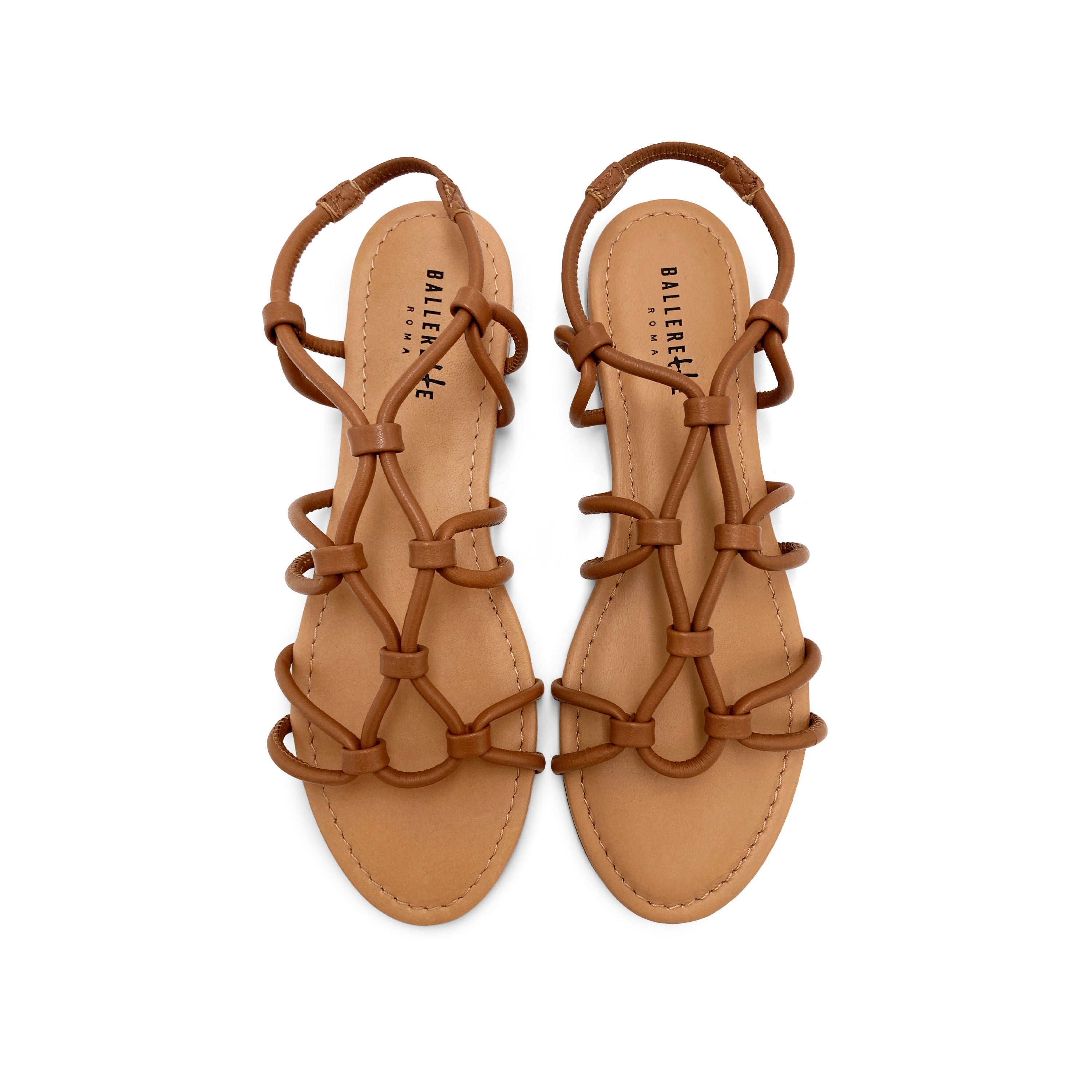 Brown leather gladiator sandals