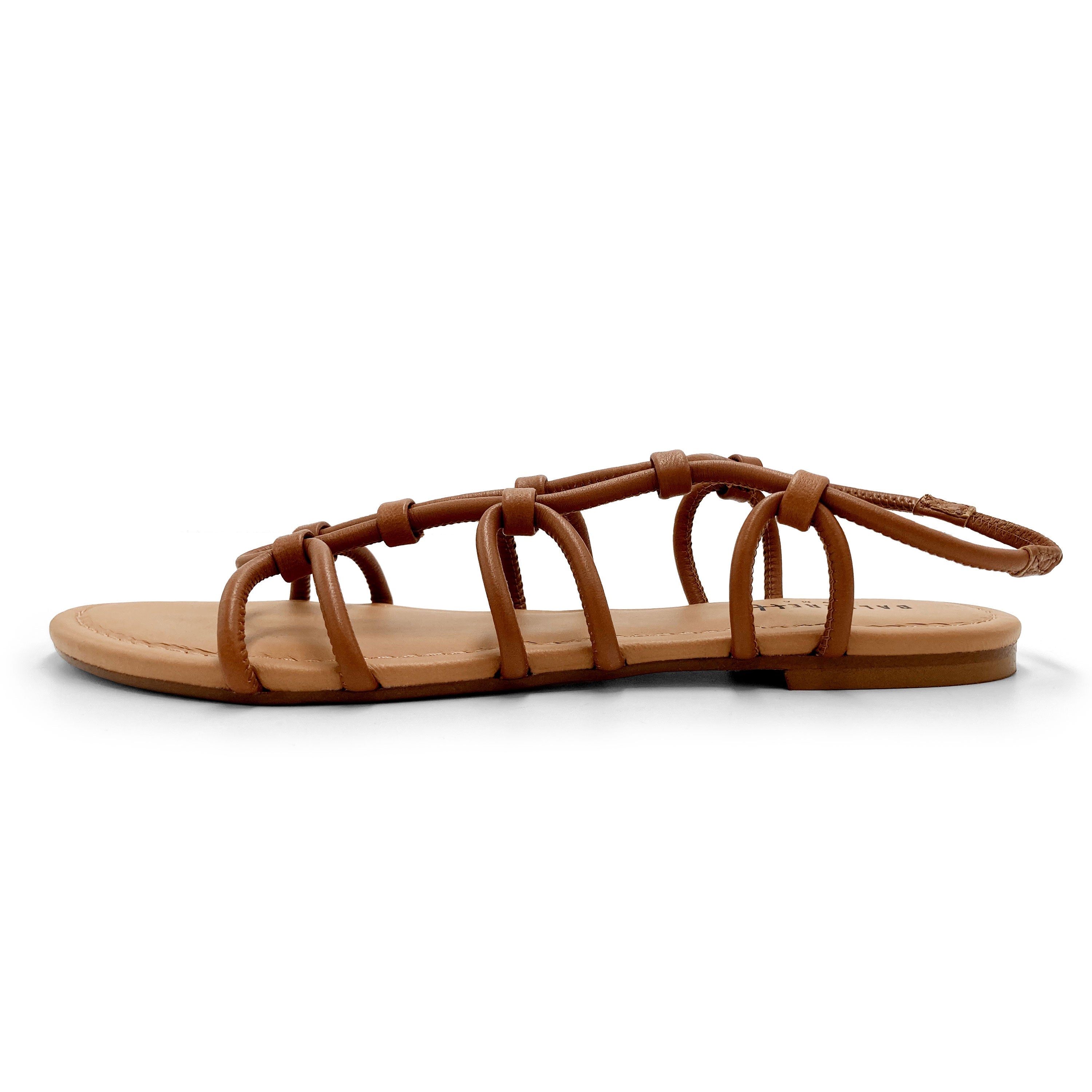 Brown leather gladiator sandals