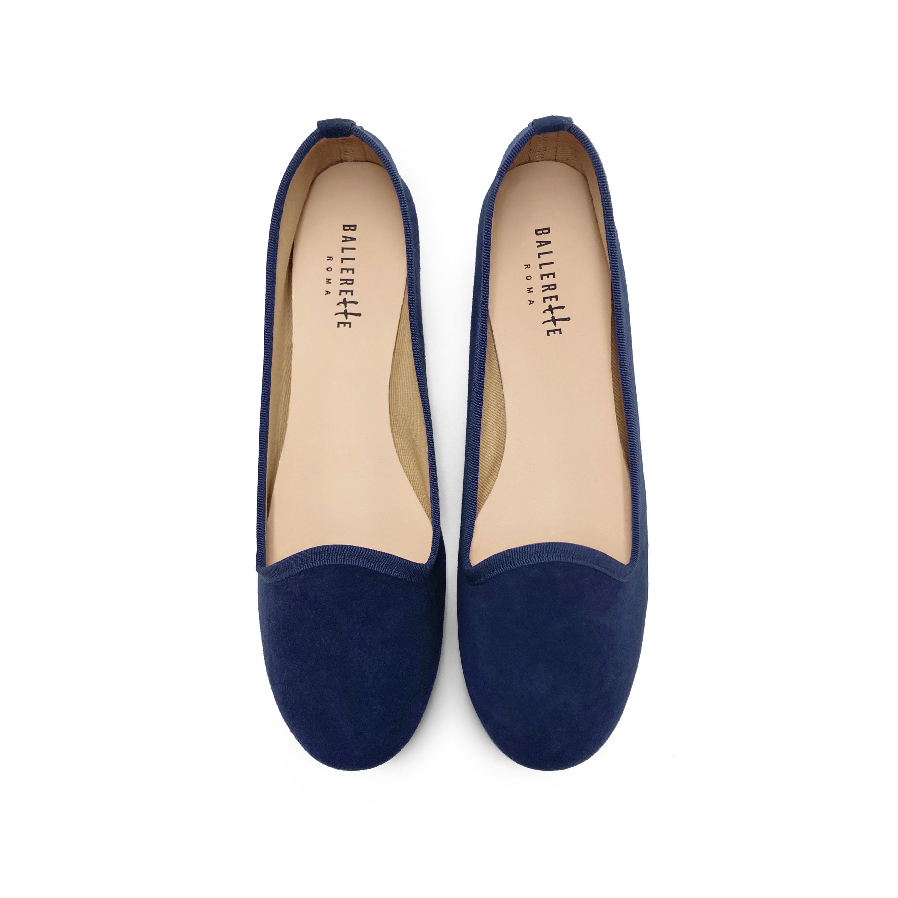 Blue suede women's loafers