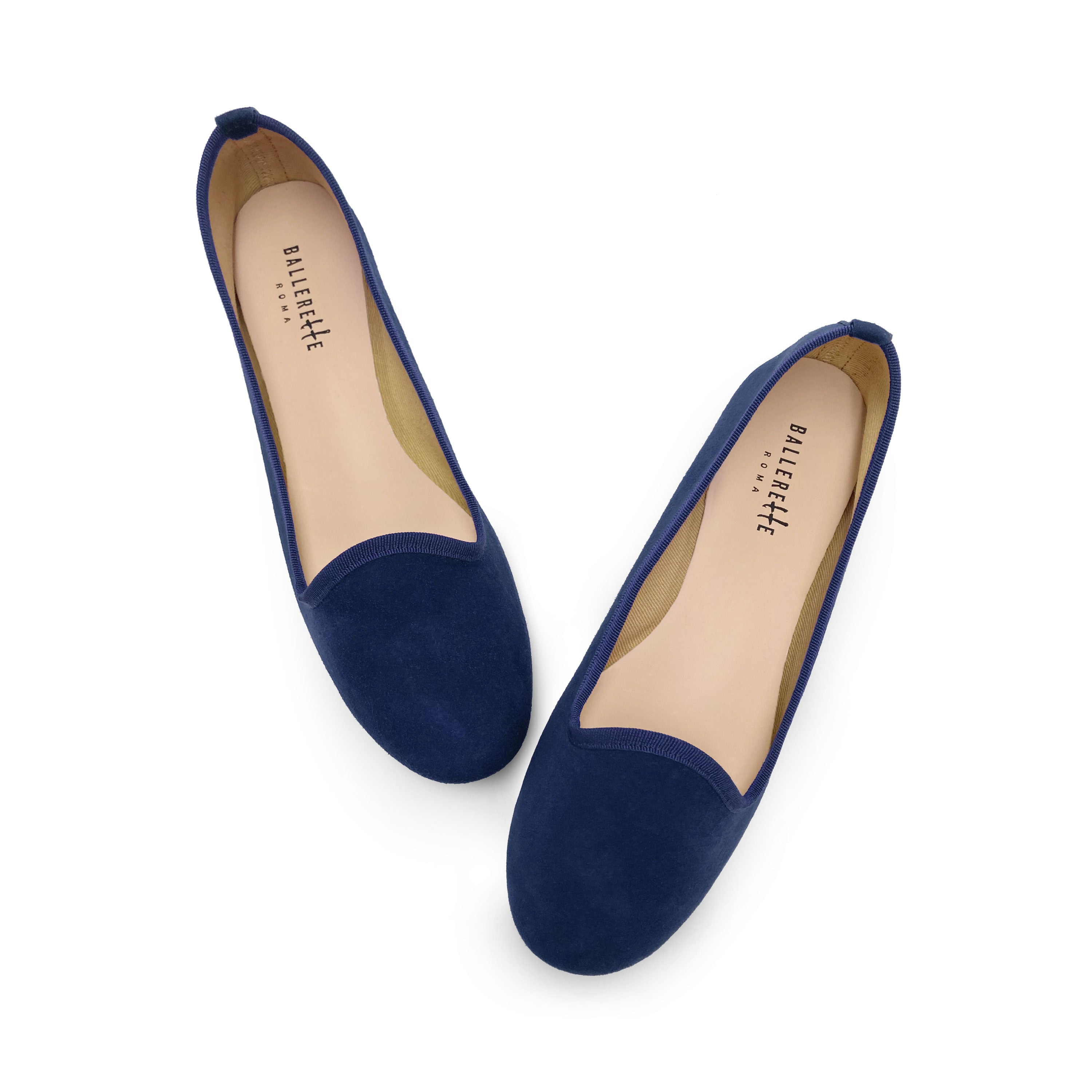 Blue suede women's loafers