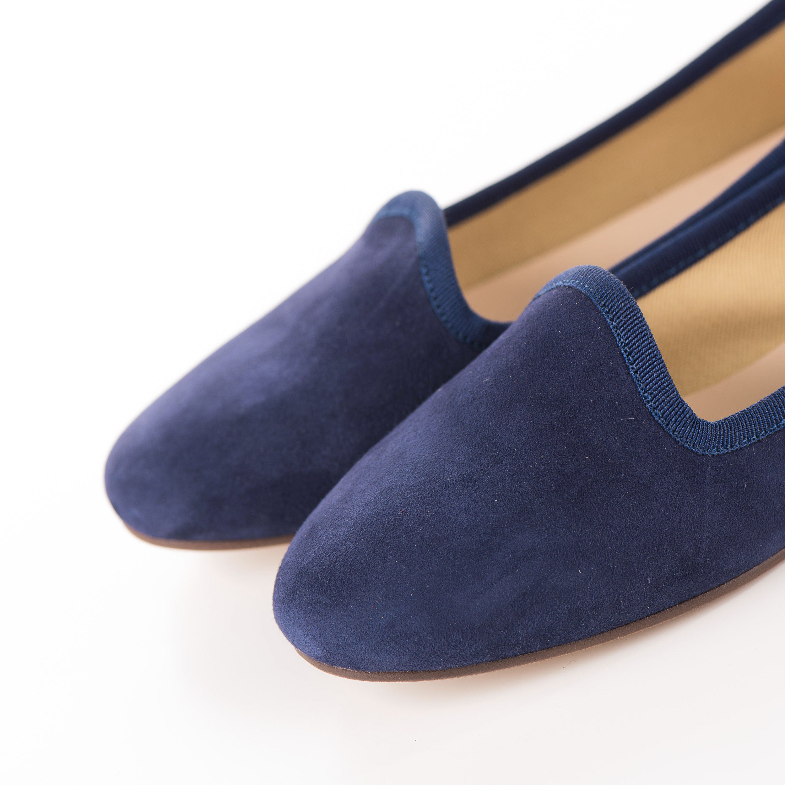 Blue suede women's loafers