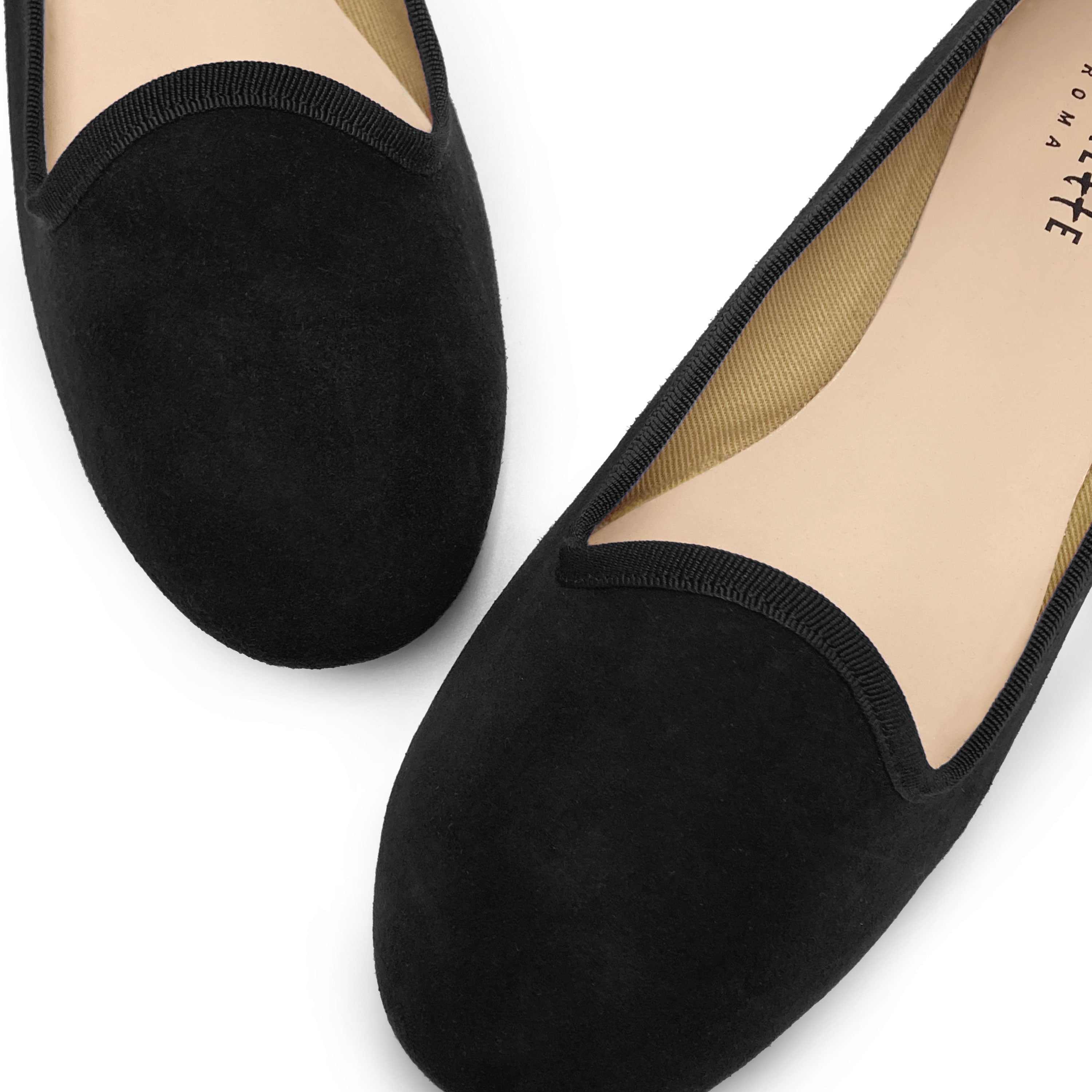 Black suede women's loafers
