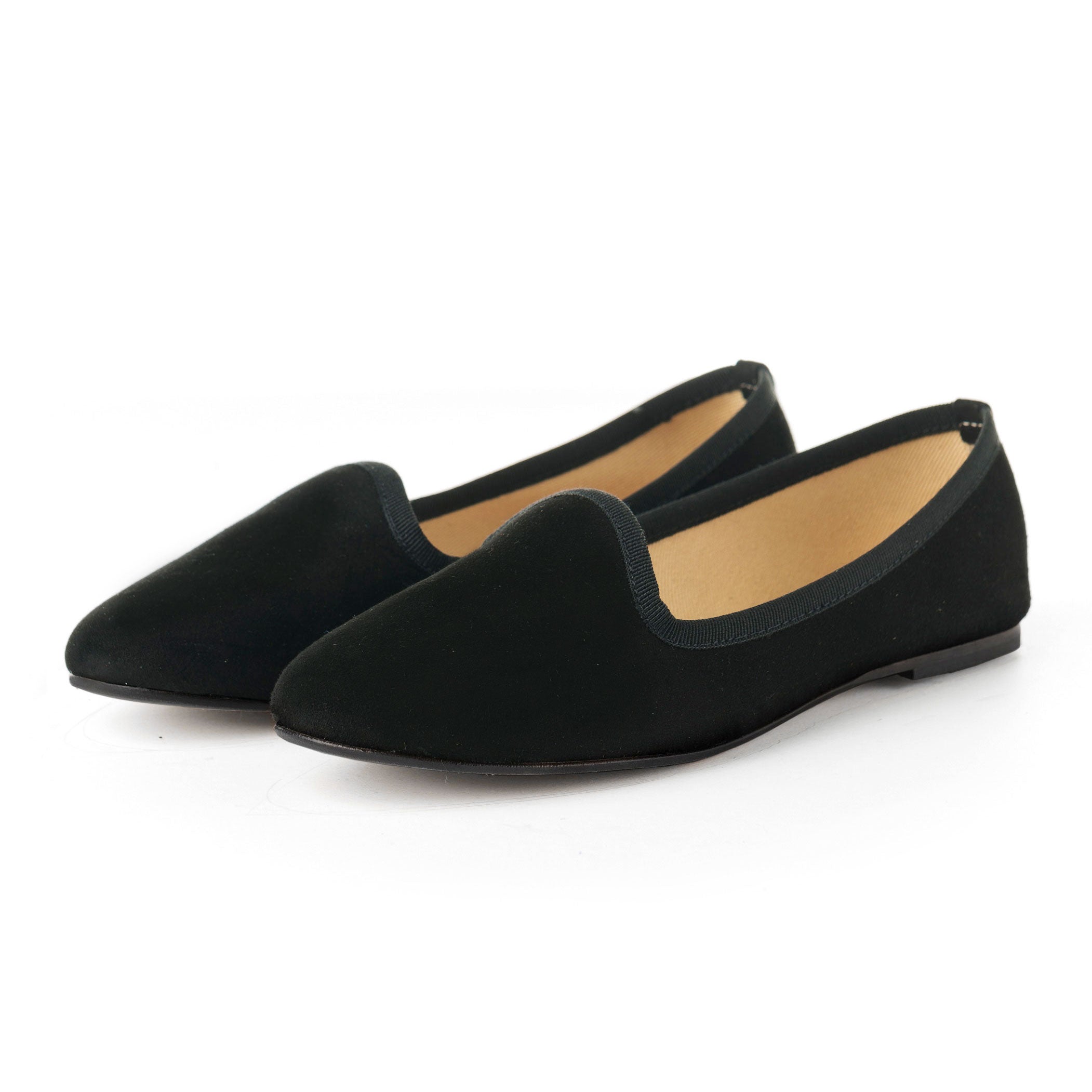 Black suede women's loafers