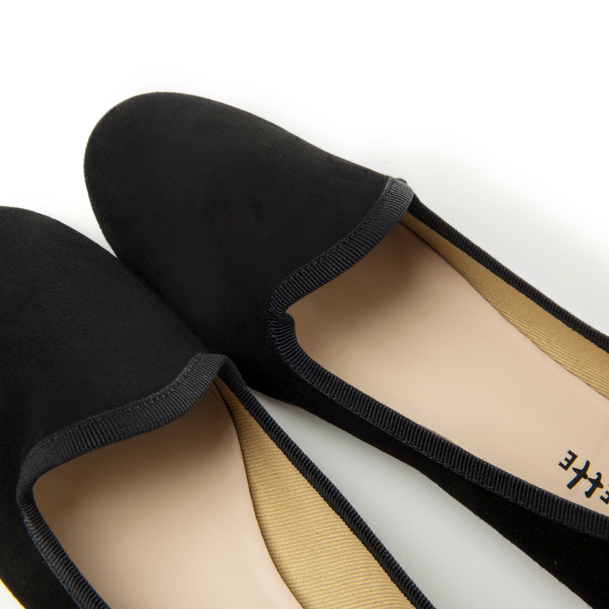 Black suede women's loafers