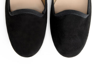 Black suede women's loafers