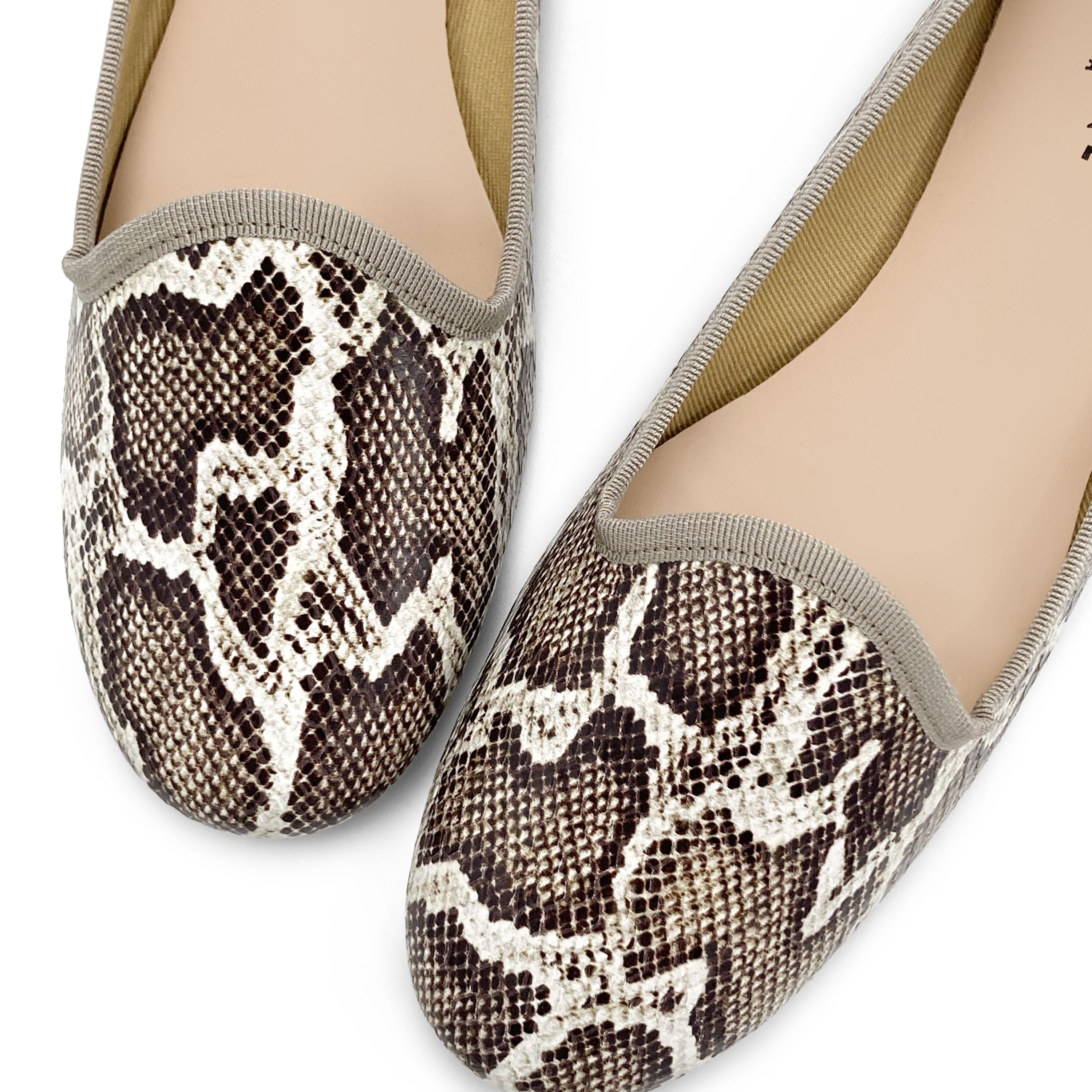 Women’s animal print python-effect leather loafers