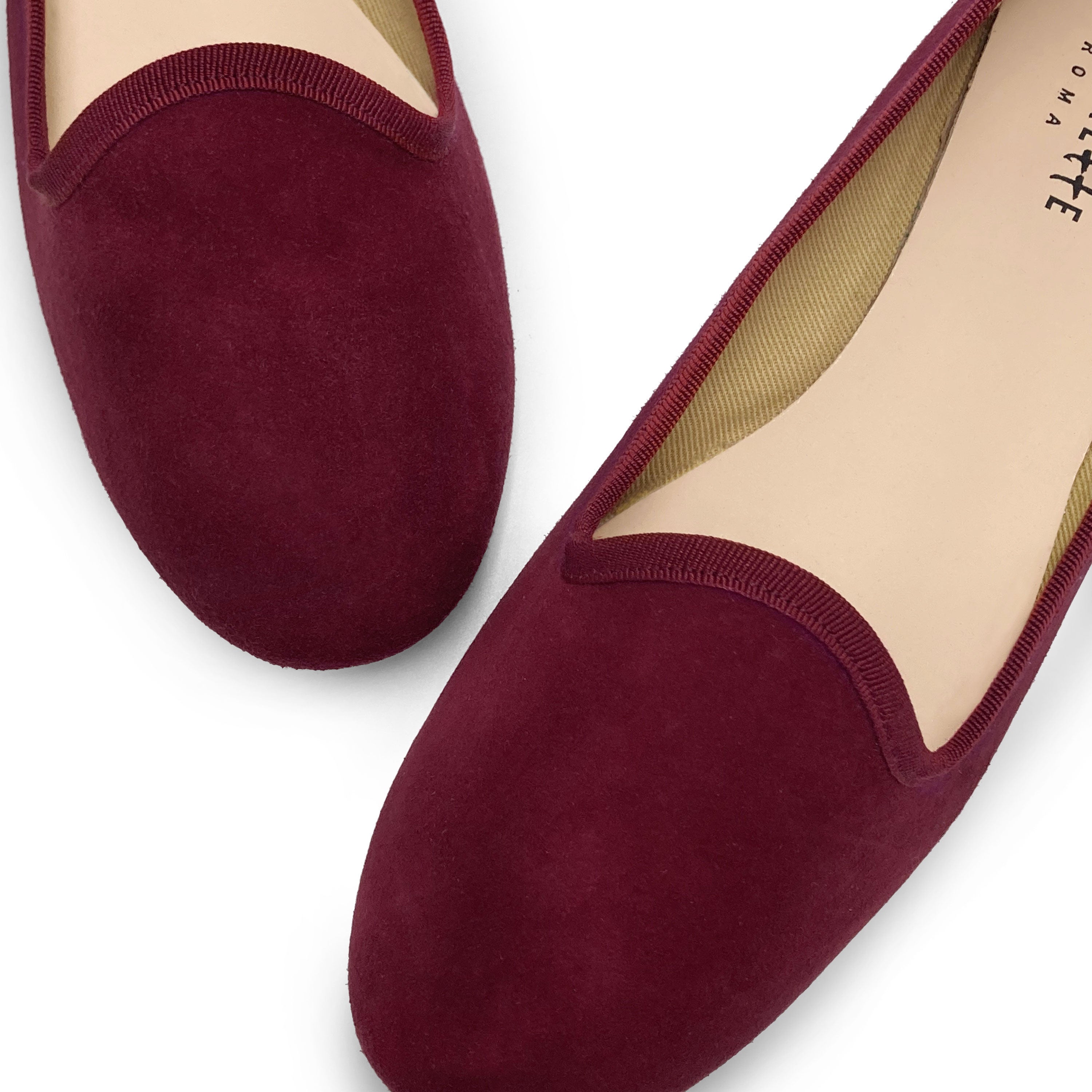 Women loafers in burgundy suede