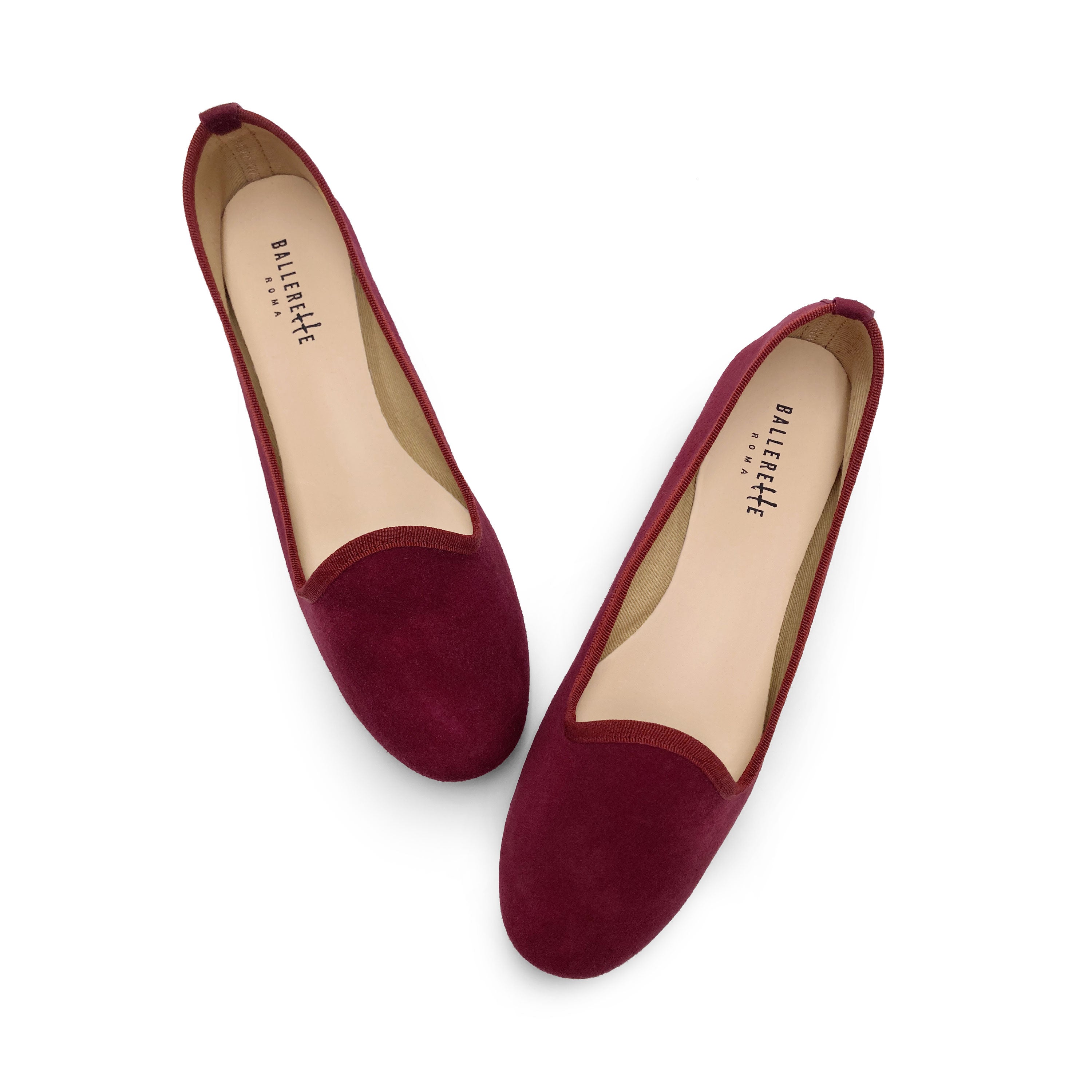 Women loafers in burgundy suede