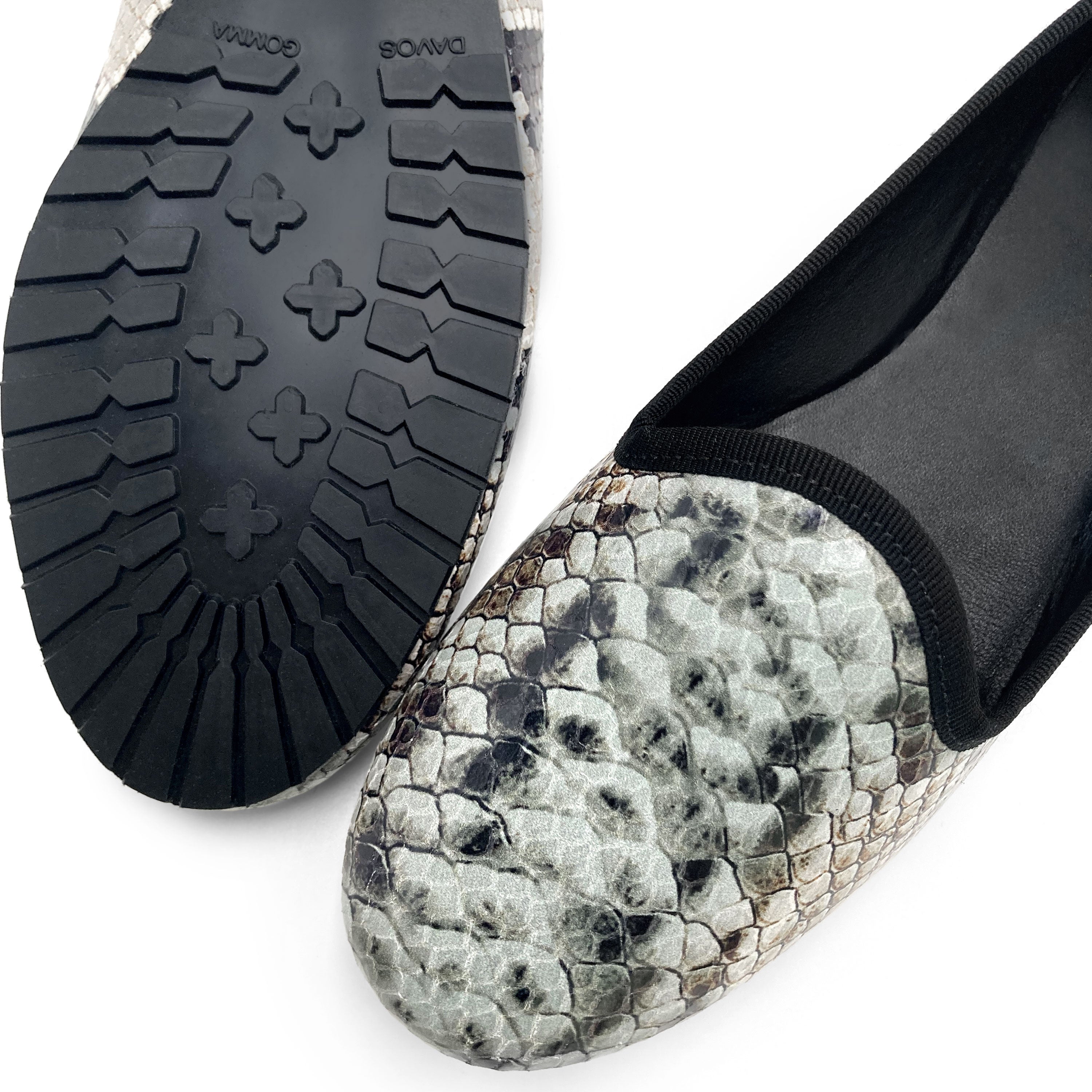 Women’s Snake Print Leather Loafers