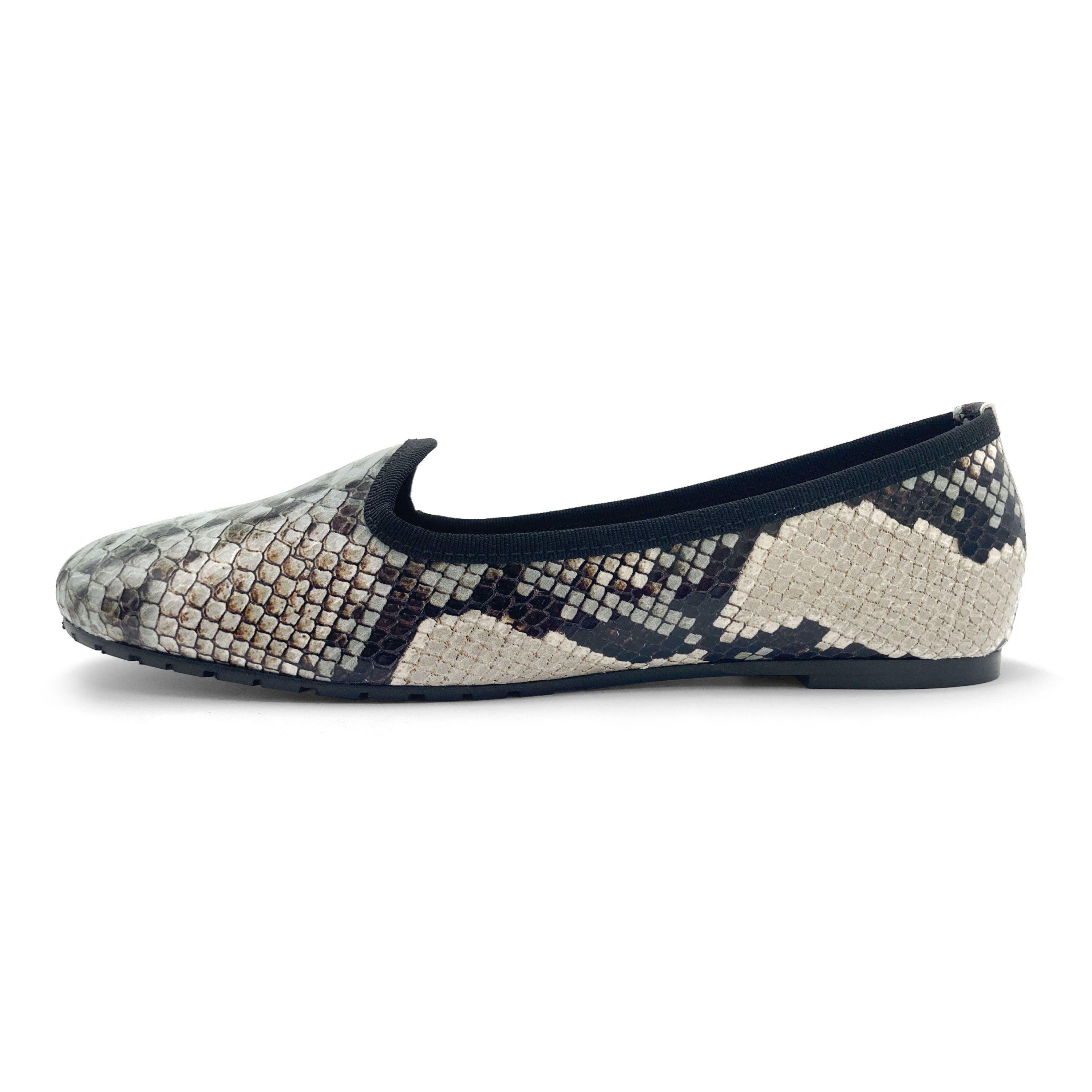 Women’s Snake Print Leather Loafers