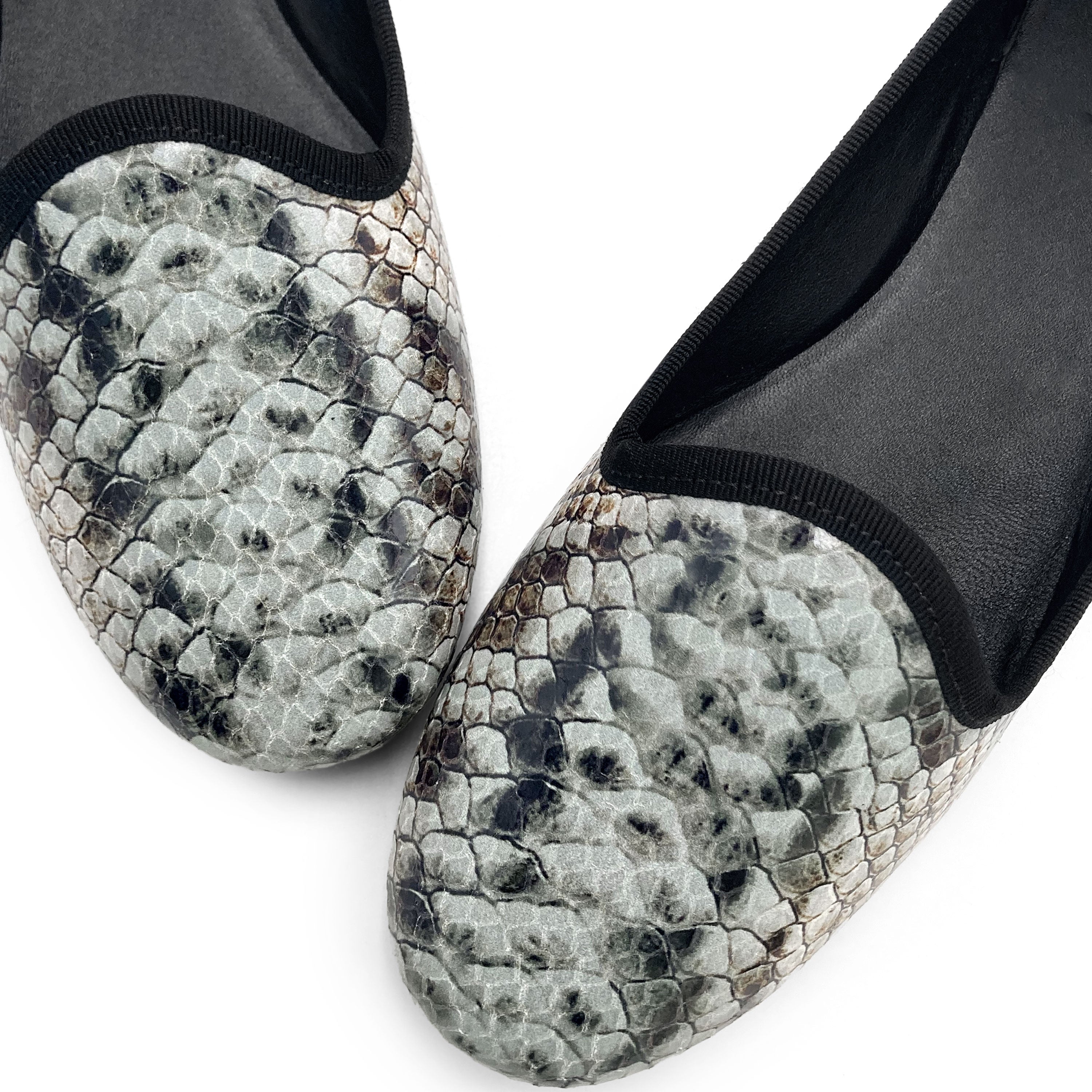 Women’s Snake Print Leather Loafers