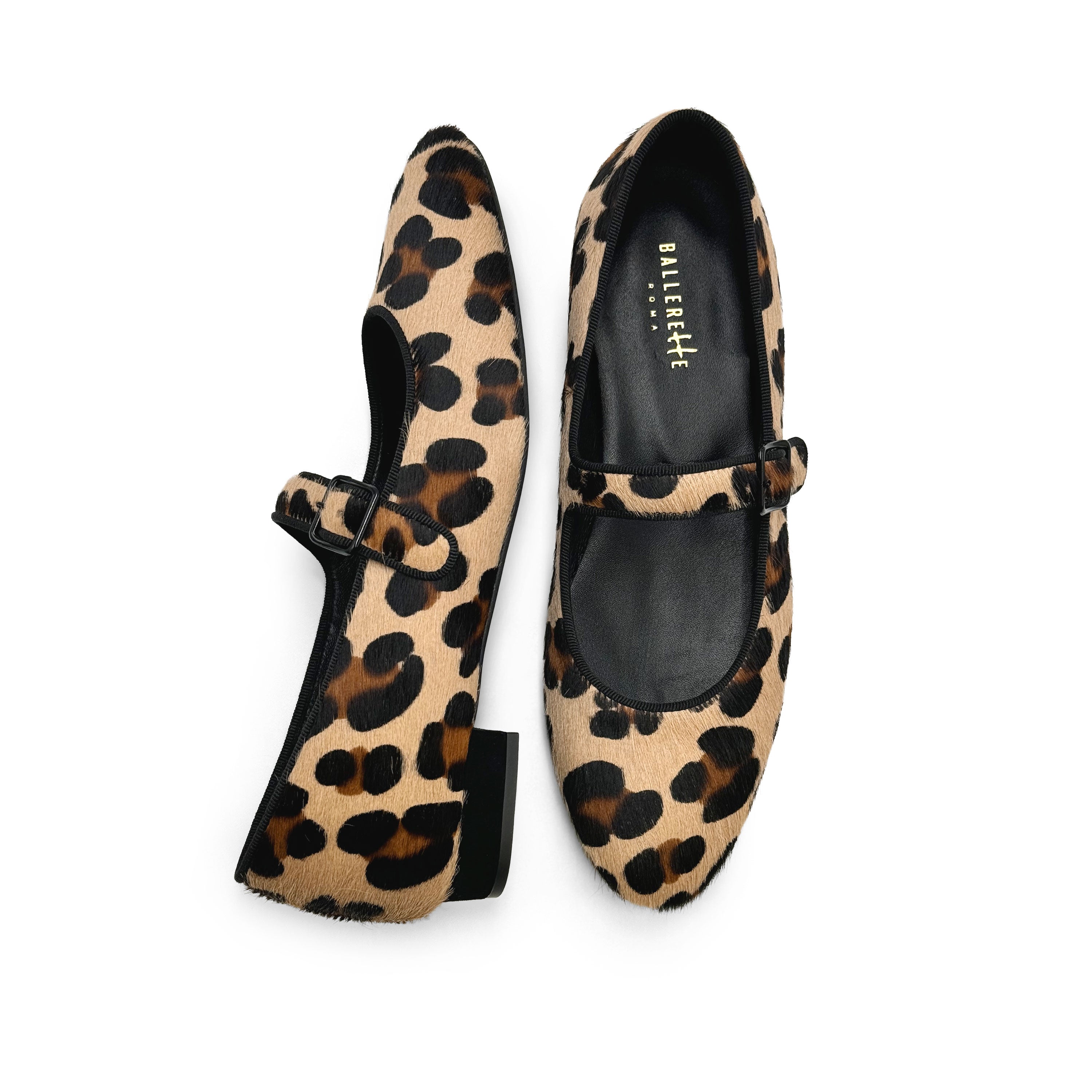 Animalier calf hair Mary Jane flats with strap