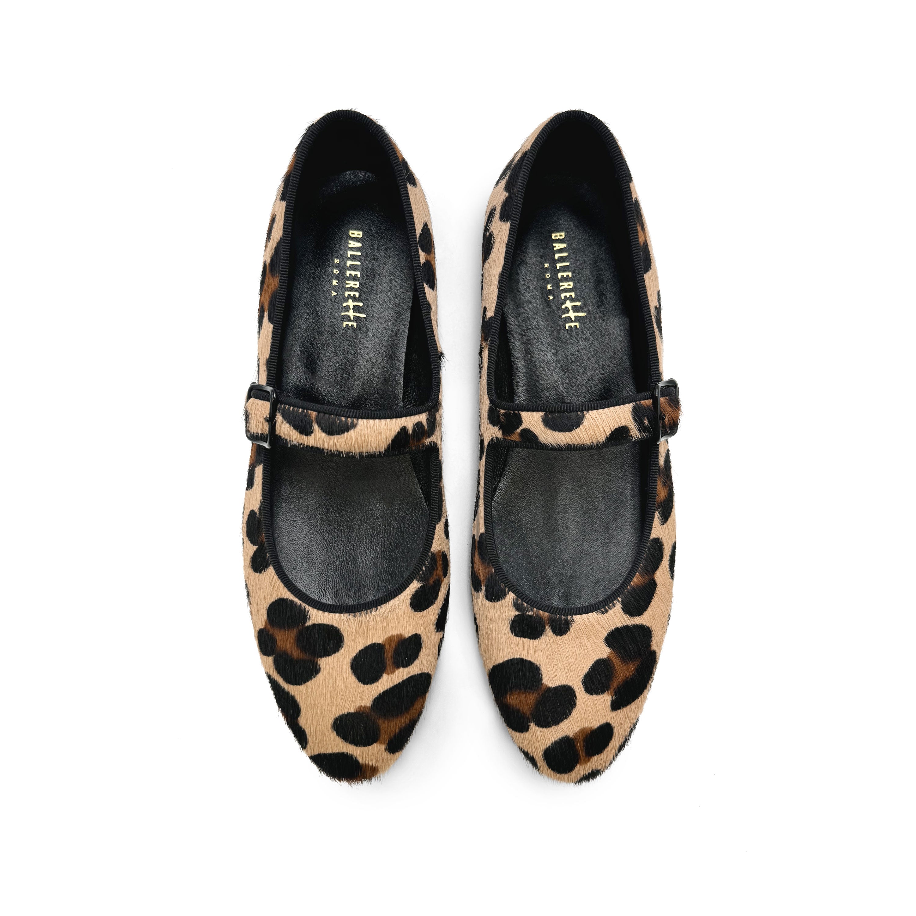 Animalier calf hair Mary Jane flats with strap