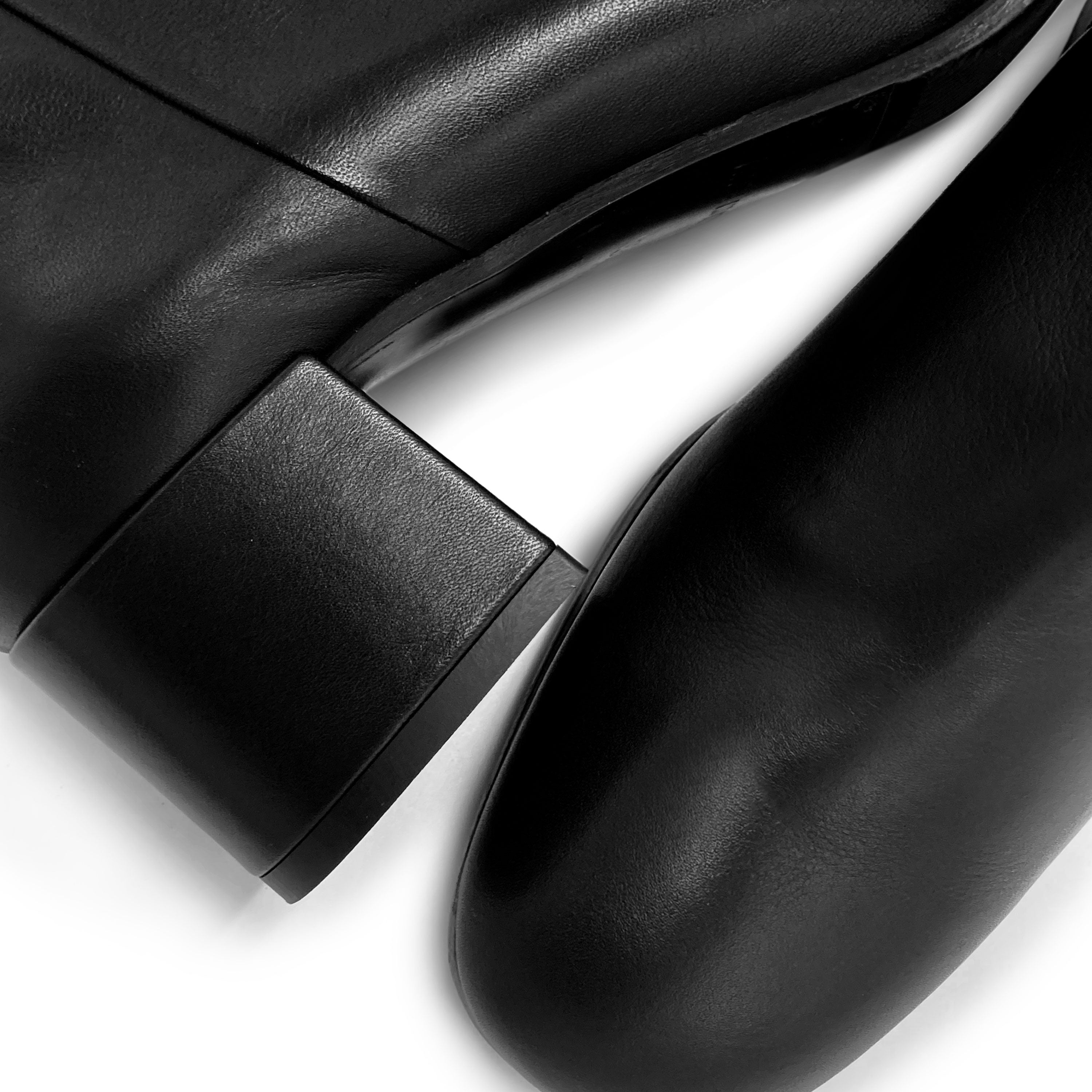 Comfortable black ankle boots with heels